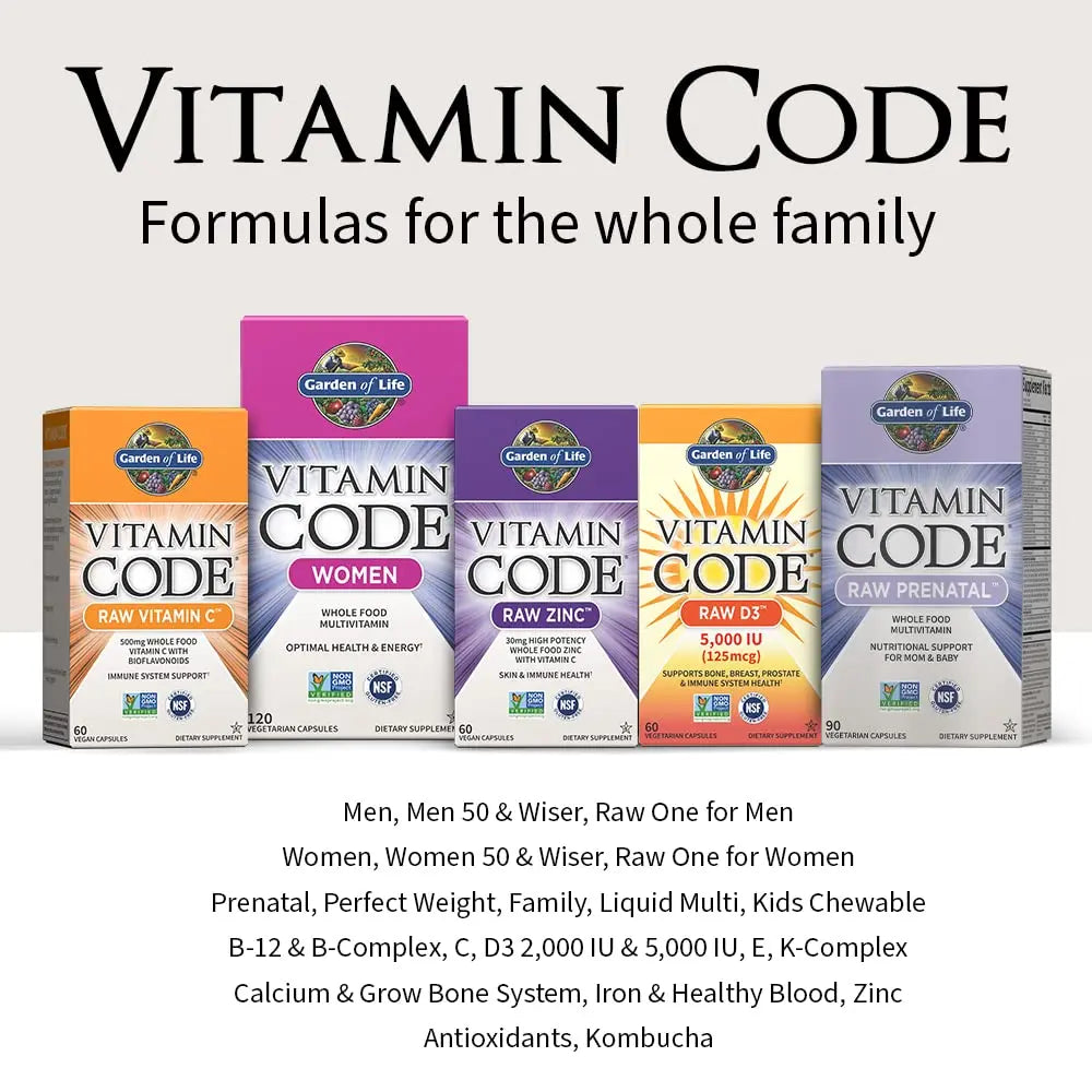 Garden of Life Multivitamin for Women, Men & Kids Age 6 and up, Vitamin Code Family Multi - 120 Vegetarian Capsules, Whole Food Vitamins Garden of Life buy supplements canada