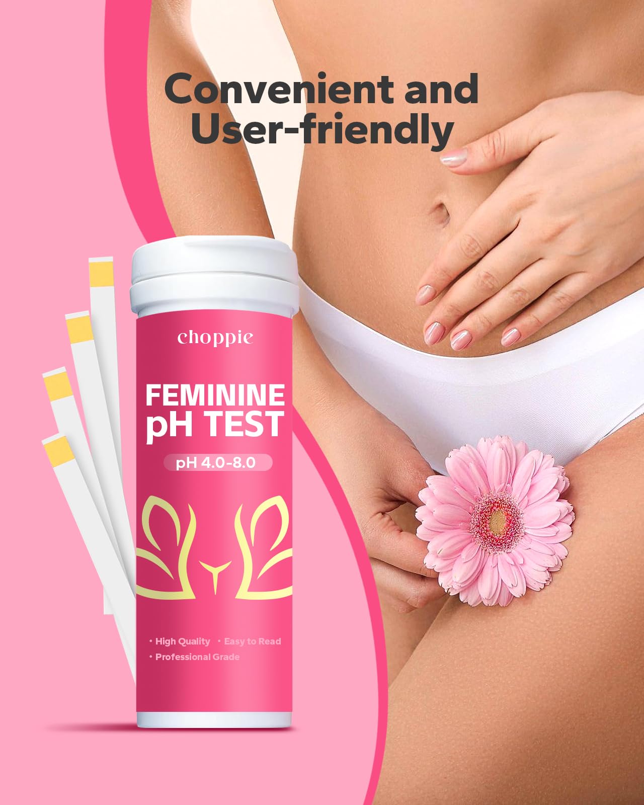 Choppie Vaginal Health pH Test Strips (50 Strips), pH Balance Test Strips for Women, Vaginal pH Test Strips Choppie buy supplements canada