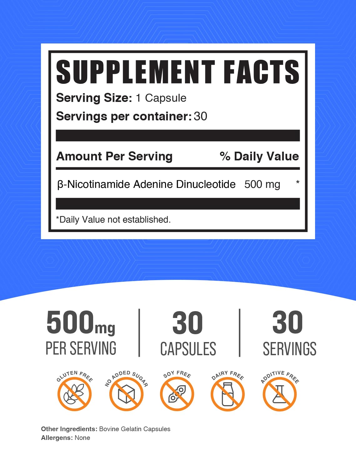 BulkSupplements.com NAD Capsules - Nicotinamide Adenine Dinucleotide, NAD Supplement 500mg - for Energy Support, Pure & Gluten Free, 1 Capsule per Serving, 30 Capsules (Pack of 1) BulkSupplements buy supplements canada