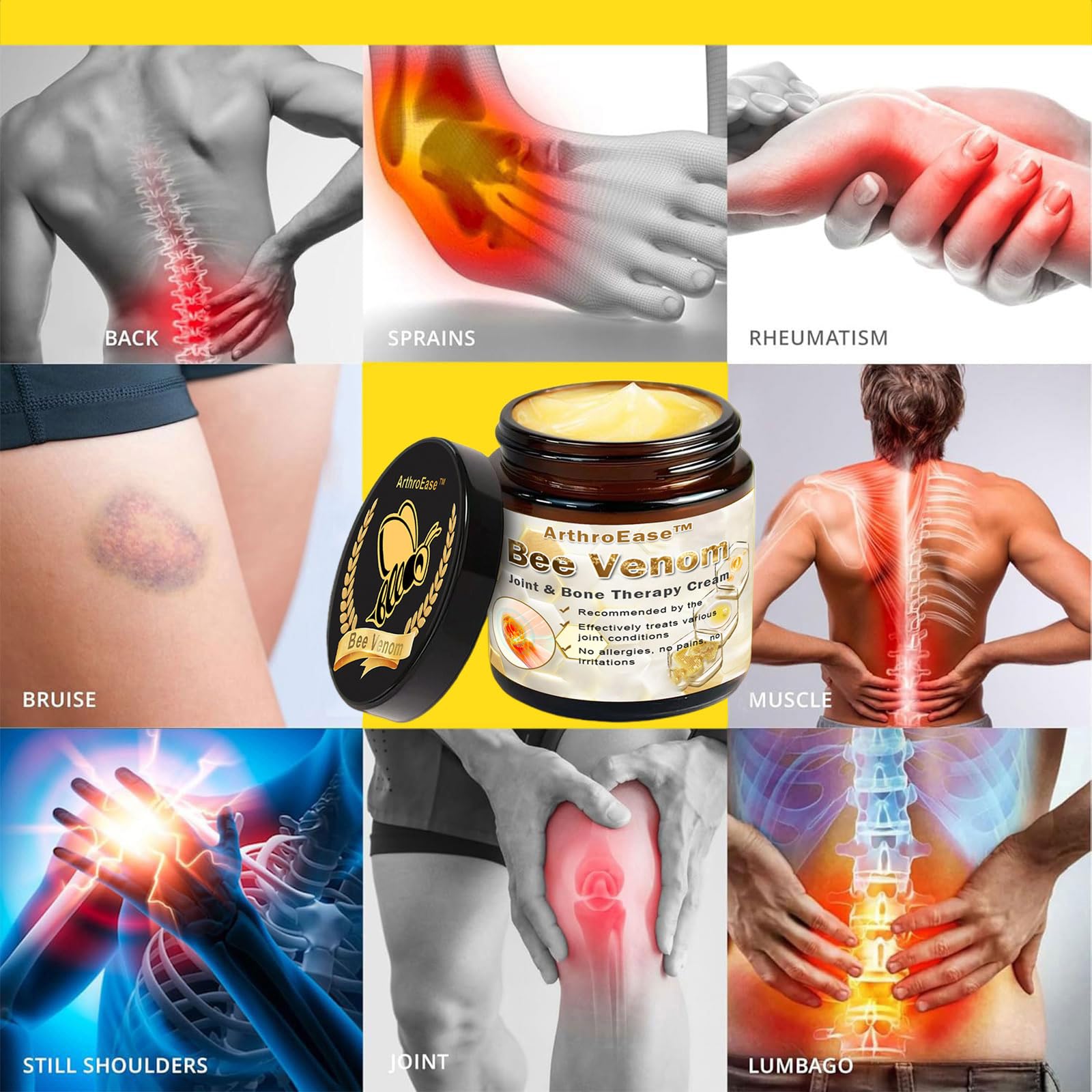 ArthroEase Bee Venom Joint and Bone Cream,ArthroEase Bee Venom Cream,Bee Venom Joint Gel,Effectively Relieve Joint discomfort (2) ADFIRE buy supplements canada