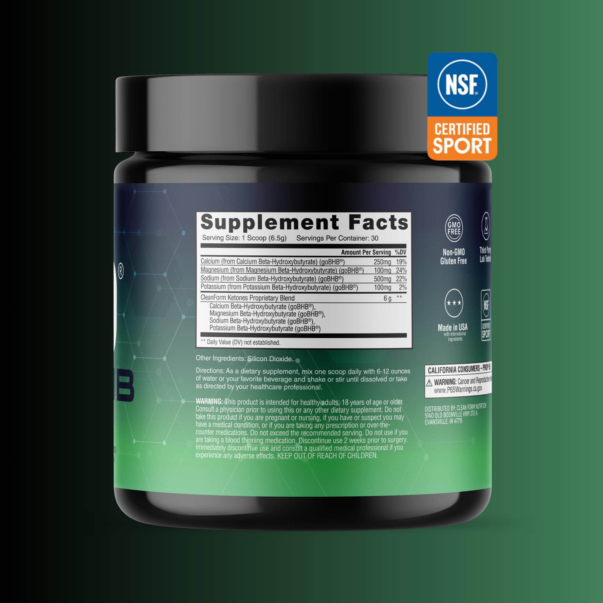CleanForm Nutrition goBHB® Clean Energy Powder | NSF Sport Certified | Cellular Fuel with BHB Salts | Enhances Endurance, Mental Clarity, Hydration & Recovery | No Caffeine or Sugar | Neutral Flavor CleanForm Nutrition buy supplements canada
