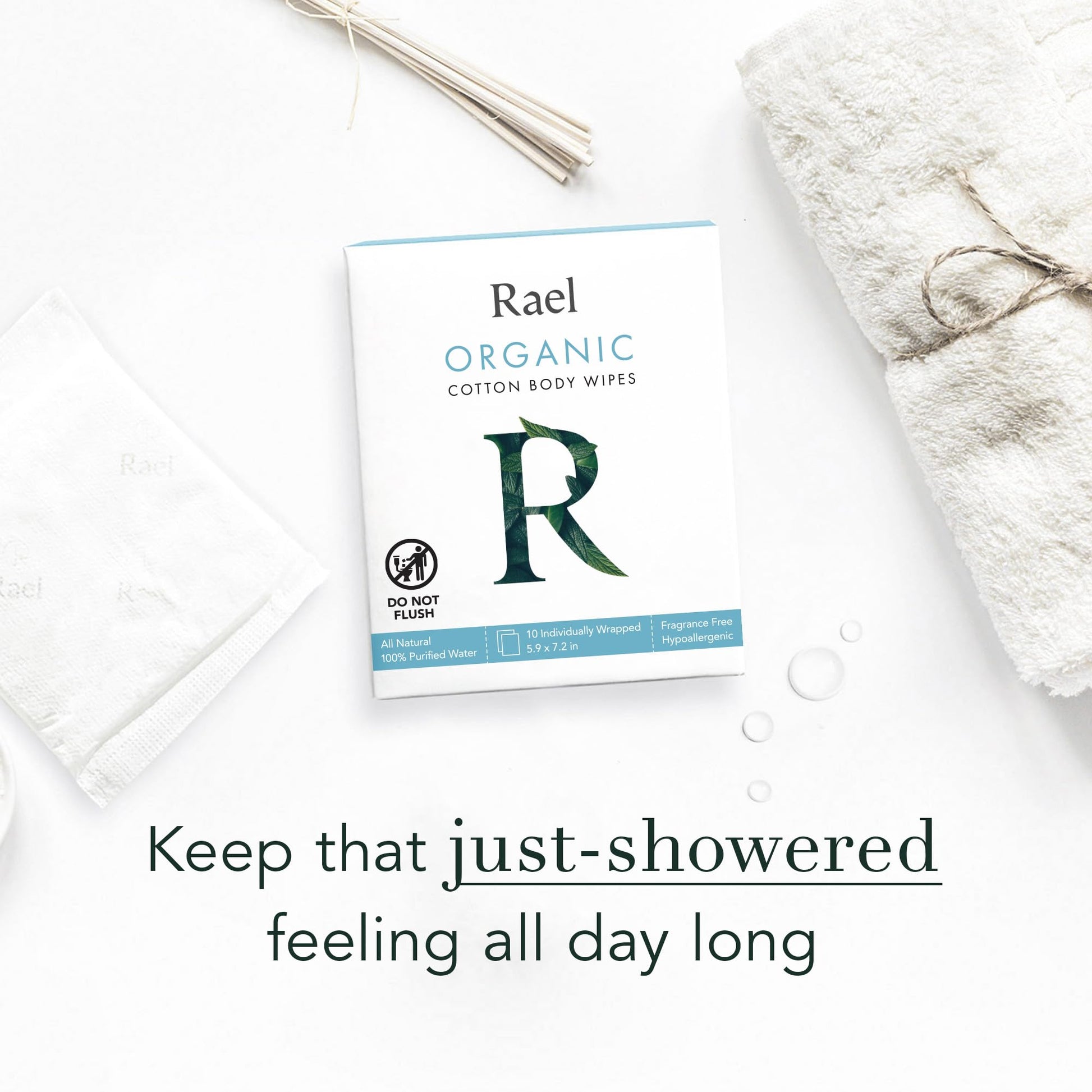 Rael Body Wipes, Organic Cotton Wipes for Women - Unscented Body Wipes, Individually Wrapped Rael buy supplements canada