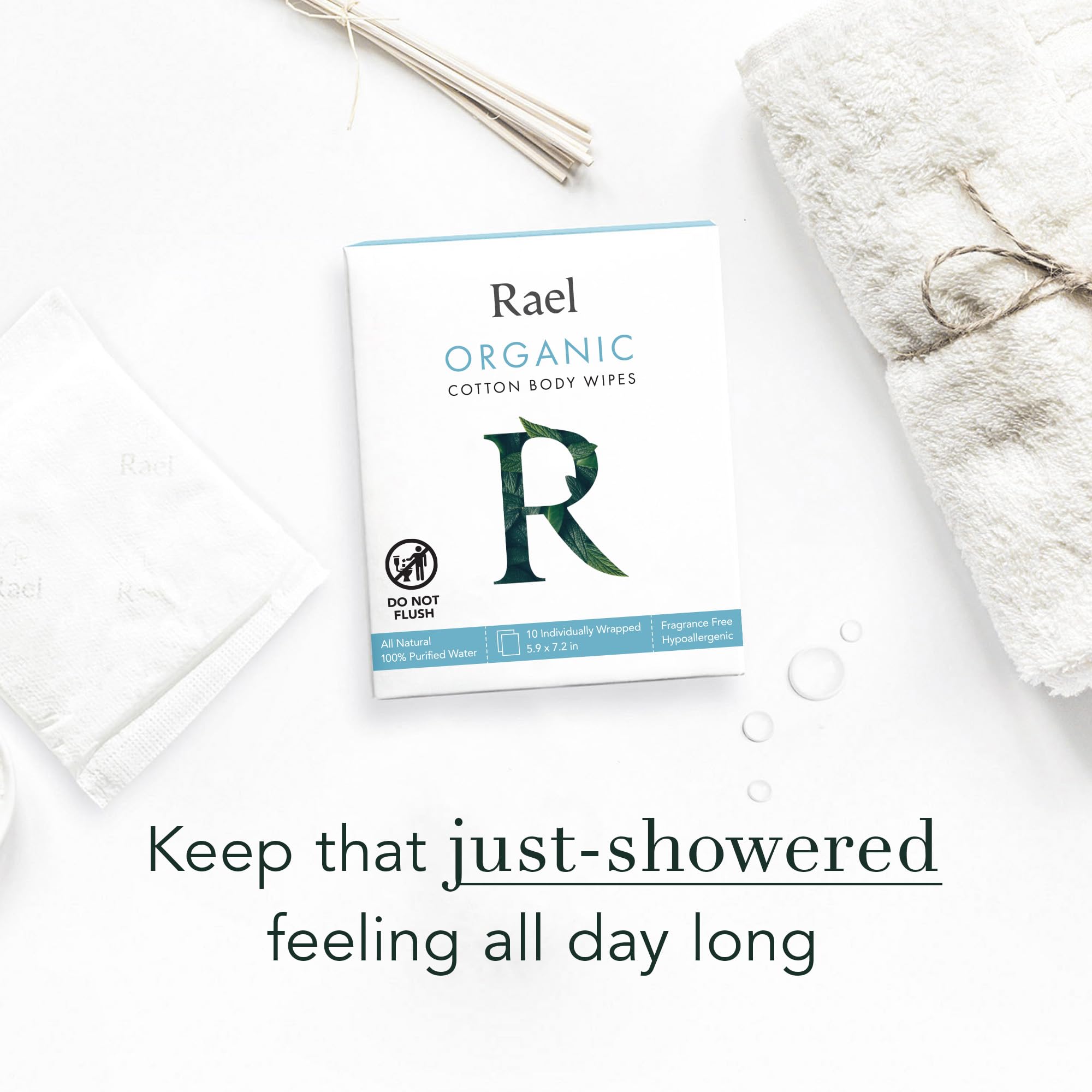 Rael Body Wipes, Organic Cotton Wipes for Women - Unscented Body Wipes, Individually Wrapped Rael buy supplements canada