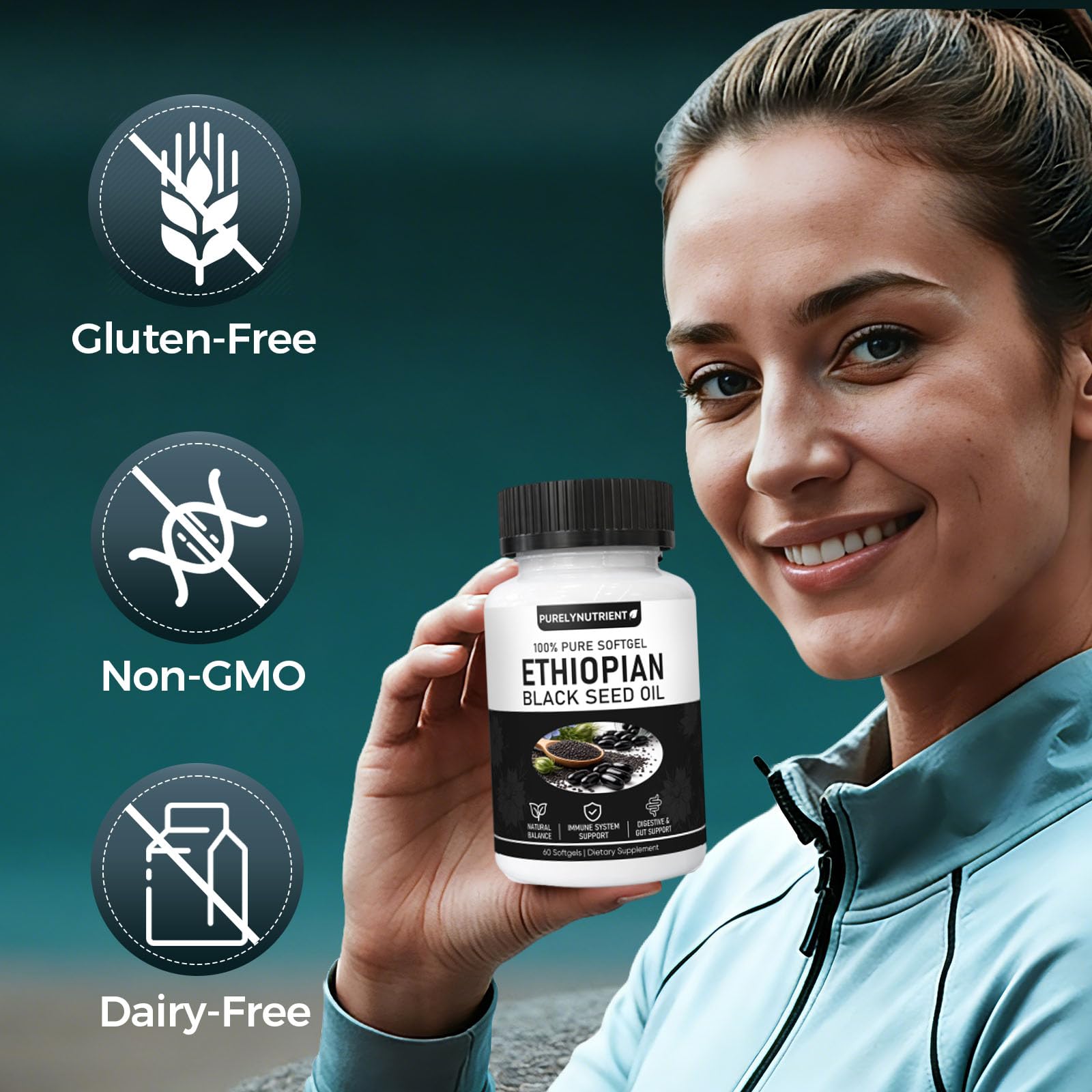 TUVAAZ PURELYNUTRIENT Ethiopian Black Seed Oil Capsules with 4.64% Thymoquinone, Immune Support & Digestion & Energy Booster TUVAAZ buy supplements canada