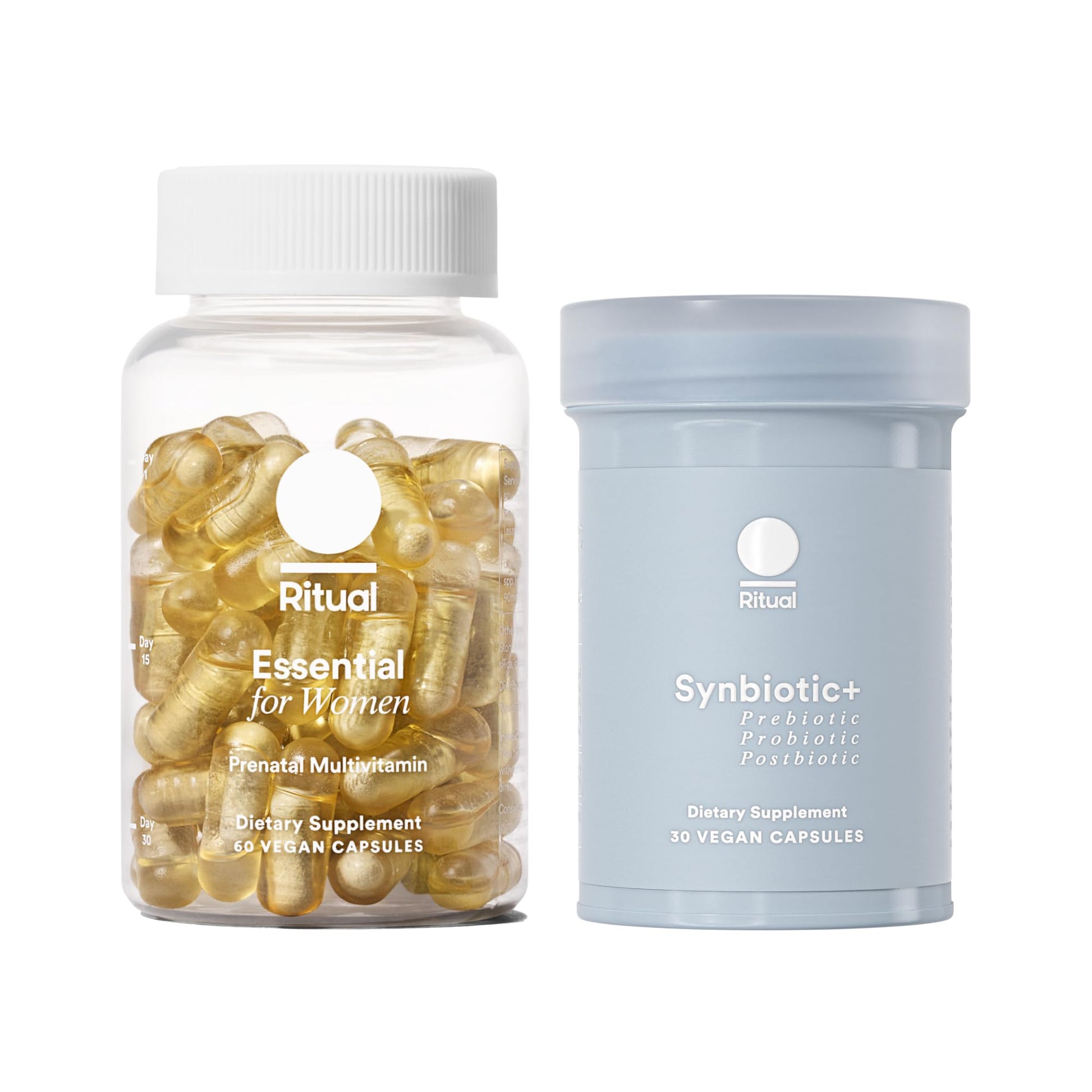 Ritual Prenatal Multivitamin and Gut Duo Supplements with Prenatal Vitamins and Synbiotic+: 3-in-1 Probiotic, Prebiotic, Postbiotic, Supports Pregnancy, and Gut Health, 30 Day Supply Ritual buy supplements canada
