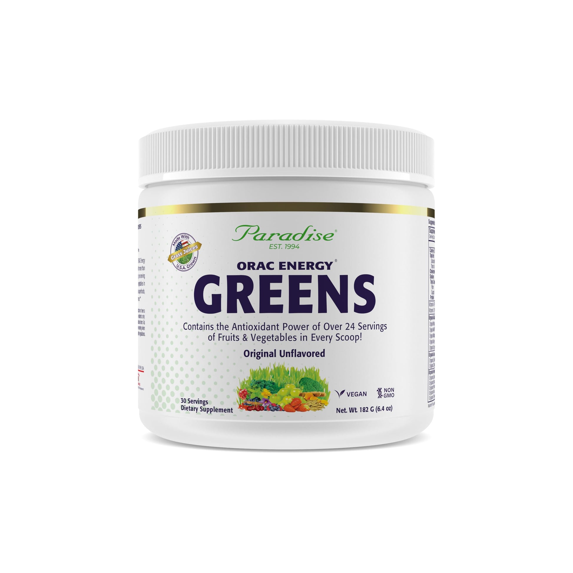 Paradise, ORAC Energy Greens Powder Extract, Super Antioxidants, Probiotics for Gut Health & Digestion, Vitamin C for Immunity, with Spirulina & Chlorella, Non-GMO, Gluten Free, 30 Servings Paradise Herbs buy supplements canada