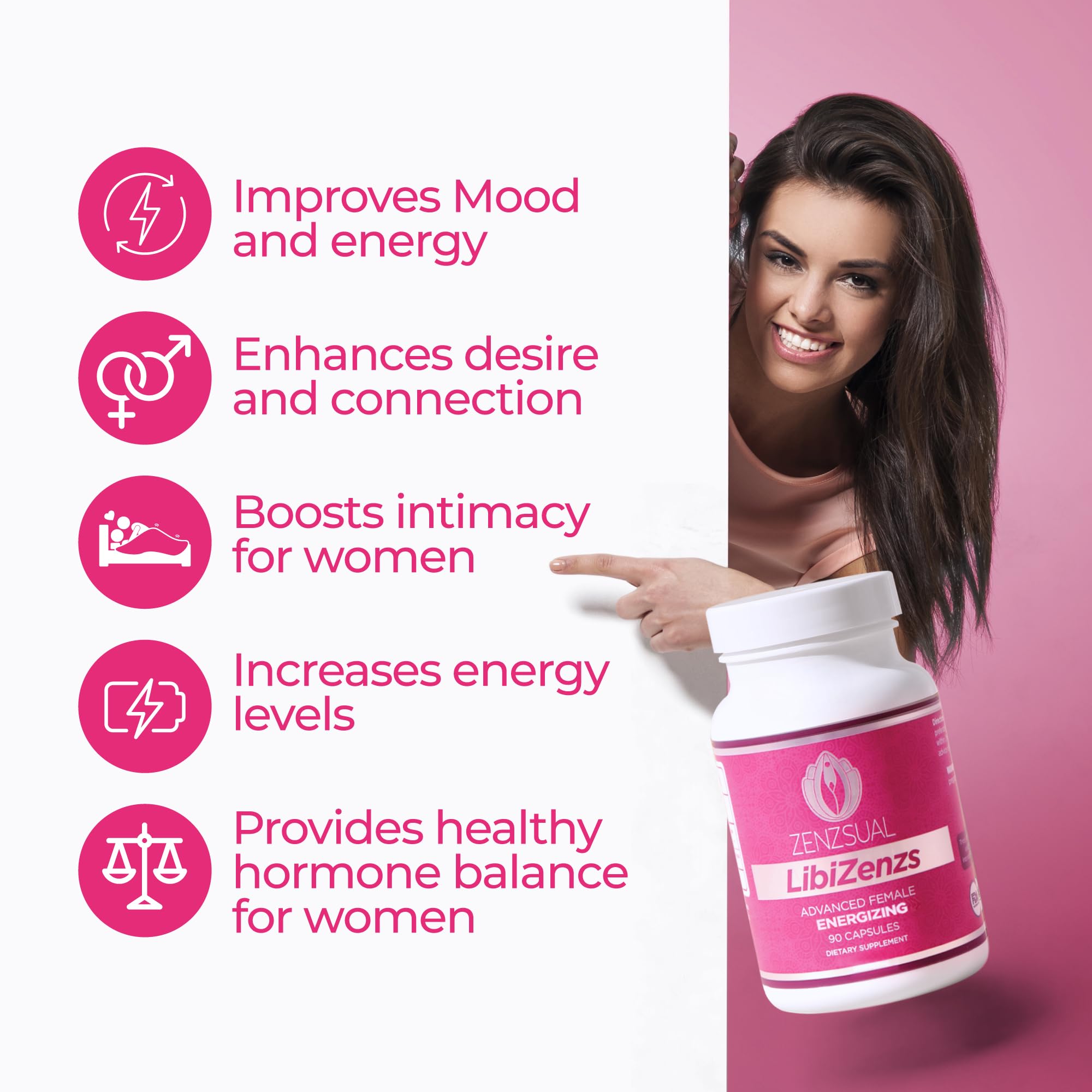 ZENZSUAL Libizenzs – Plant-Based Energy Support Supplement for Women – Caffeine-Free with Maca Root, Ashwagandha & Ginseng – Supports Daily Stamina, Focus & Well-Being – 90 Vegan Capsules ZENZSUAL buy supplements canada