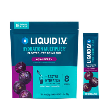 Liquid I.V.® Hydration Multiplier - Acai Berry | Electrolyte Powder Drink Mix | 1 Pack (16 Servings) Liquid I.V. buy supplements canada