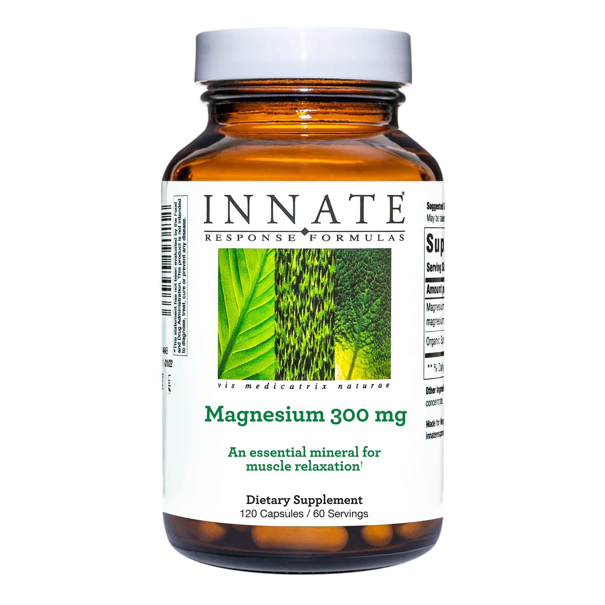 INNATE Response Formulas Magnesium 300 mg - Mineral Supplement for Muscle Relaxation - Vegetarian and Gluten-Free - 120 Capsules (60 Servings) INNATE Response Formulas buy supplements canada