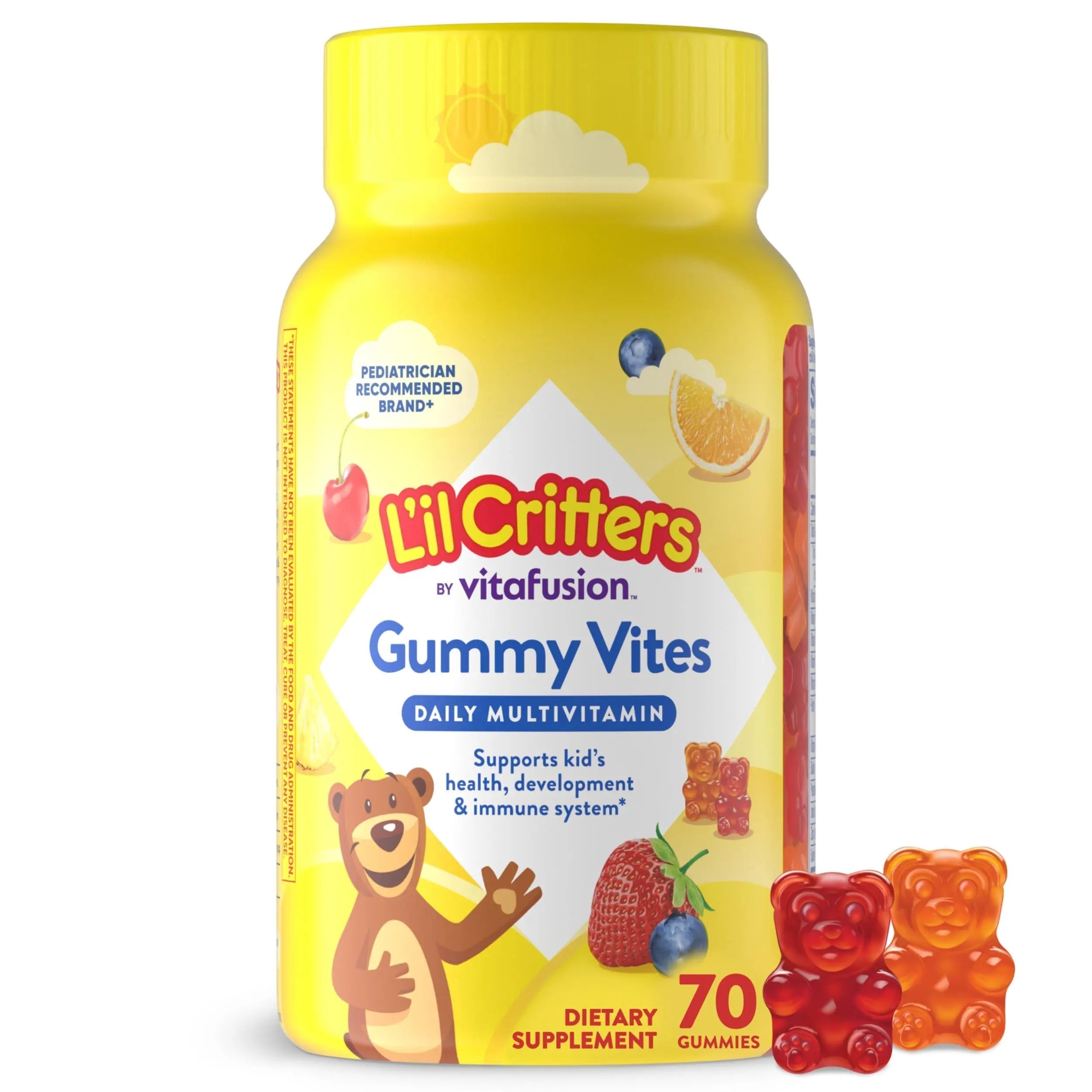 L’il Critters Gummy Vites Daily Gummy Multivitamin for Kids, Vitamin C, D3 for Immune Support Cherry, Strawberry, Orange Lil Critters buy supplements canada