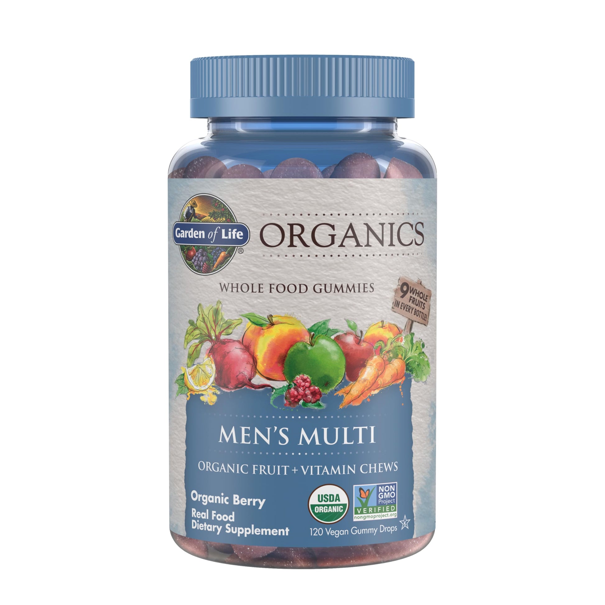 Garden of Life Organics Men's Gummy Vitamins - Berry - Certified Organic, Non-GMO, Vegan, Kosher Complete Multi - Methyl B12, C & D3 - Gluten Garden of Life buy supplements canada