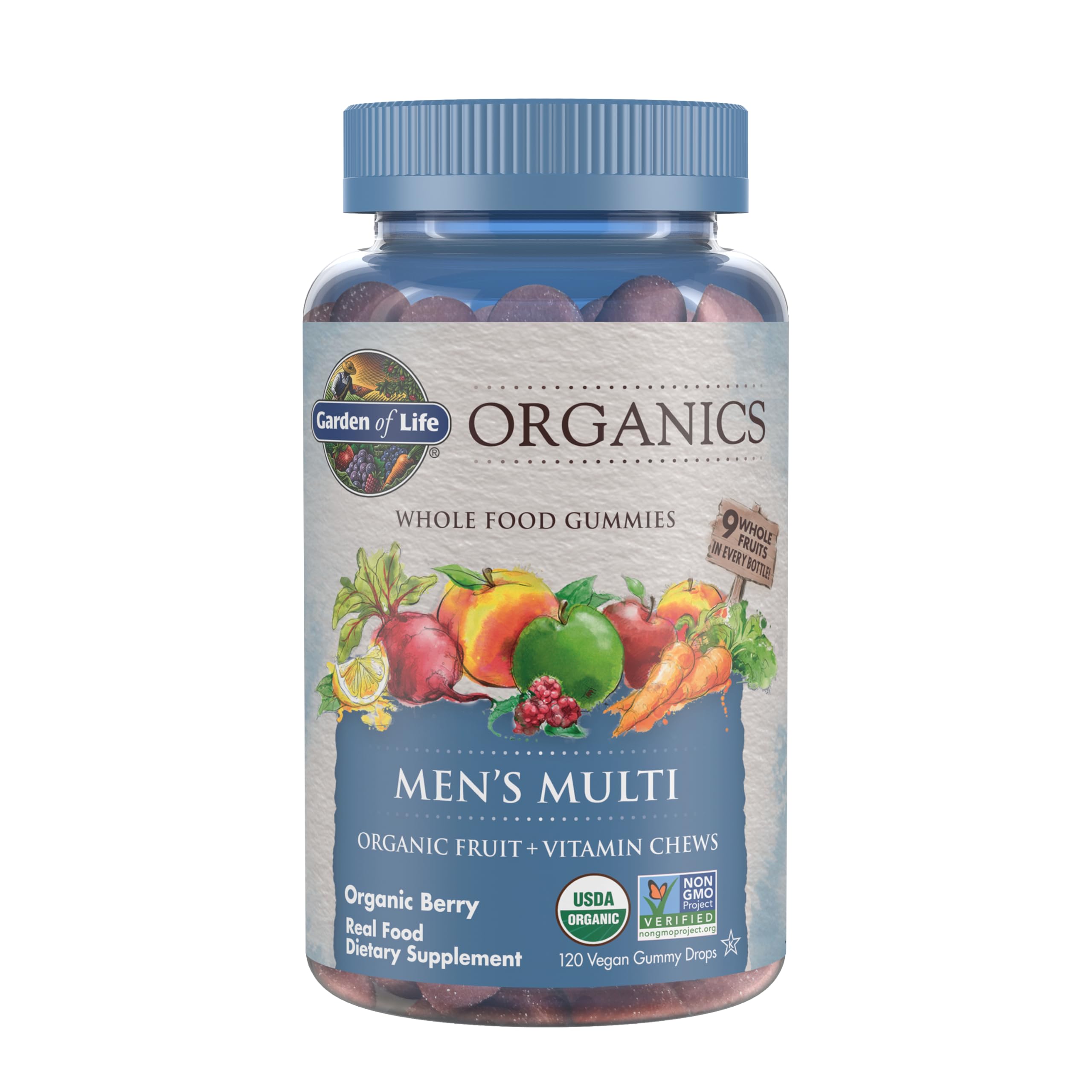 Garden of Life Organics Men's Gummy Vitamins - Berry - Certified Organic, Non-GMO, Vegan, Kosher Complete Multi - Methyl B12, C & D3 - Gluten Garden of Life buy supplements canada