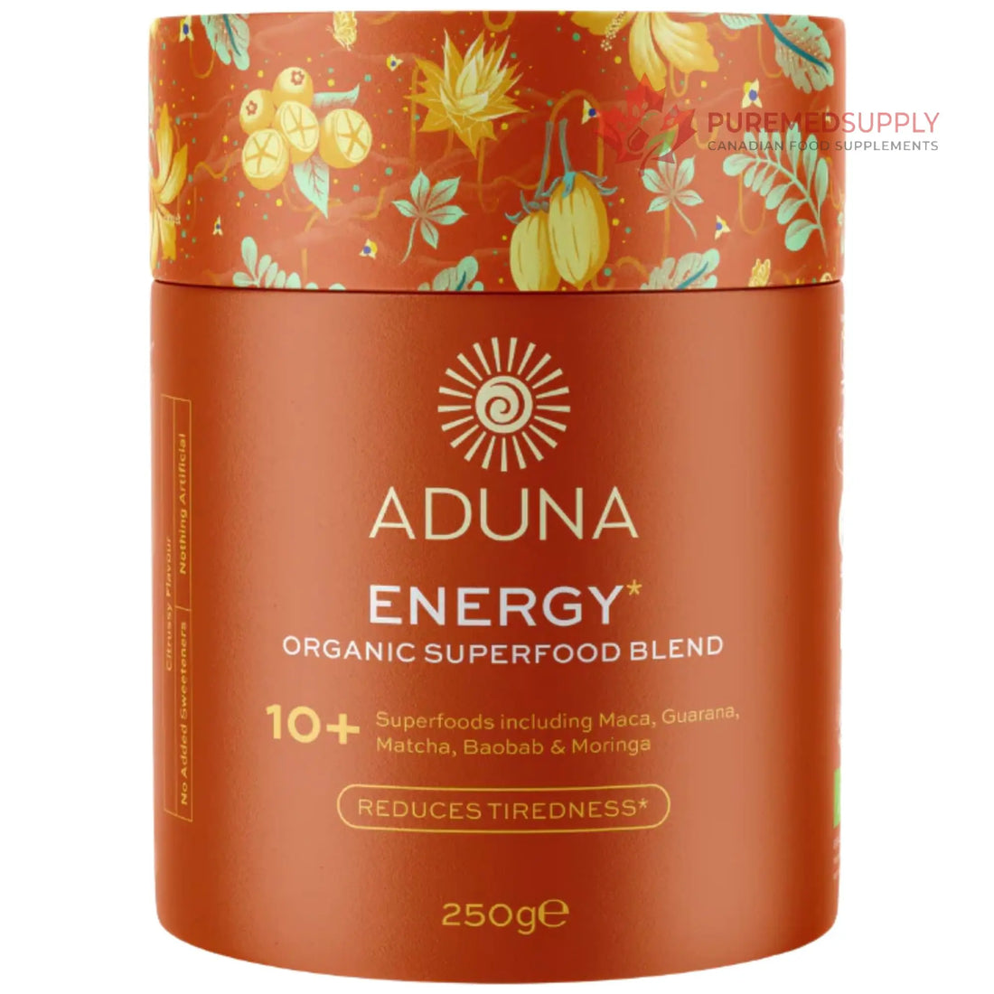 Aduna Organic Energy Superfood Blend | 100% Natural Stir-in Blend With 10+ Superfoods for Natural Energy, Focus & Reduced Tiredness | Vegan Powder for Yogurt, Juices, & Smoothies | 250g Aduna buy supplements canada