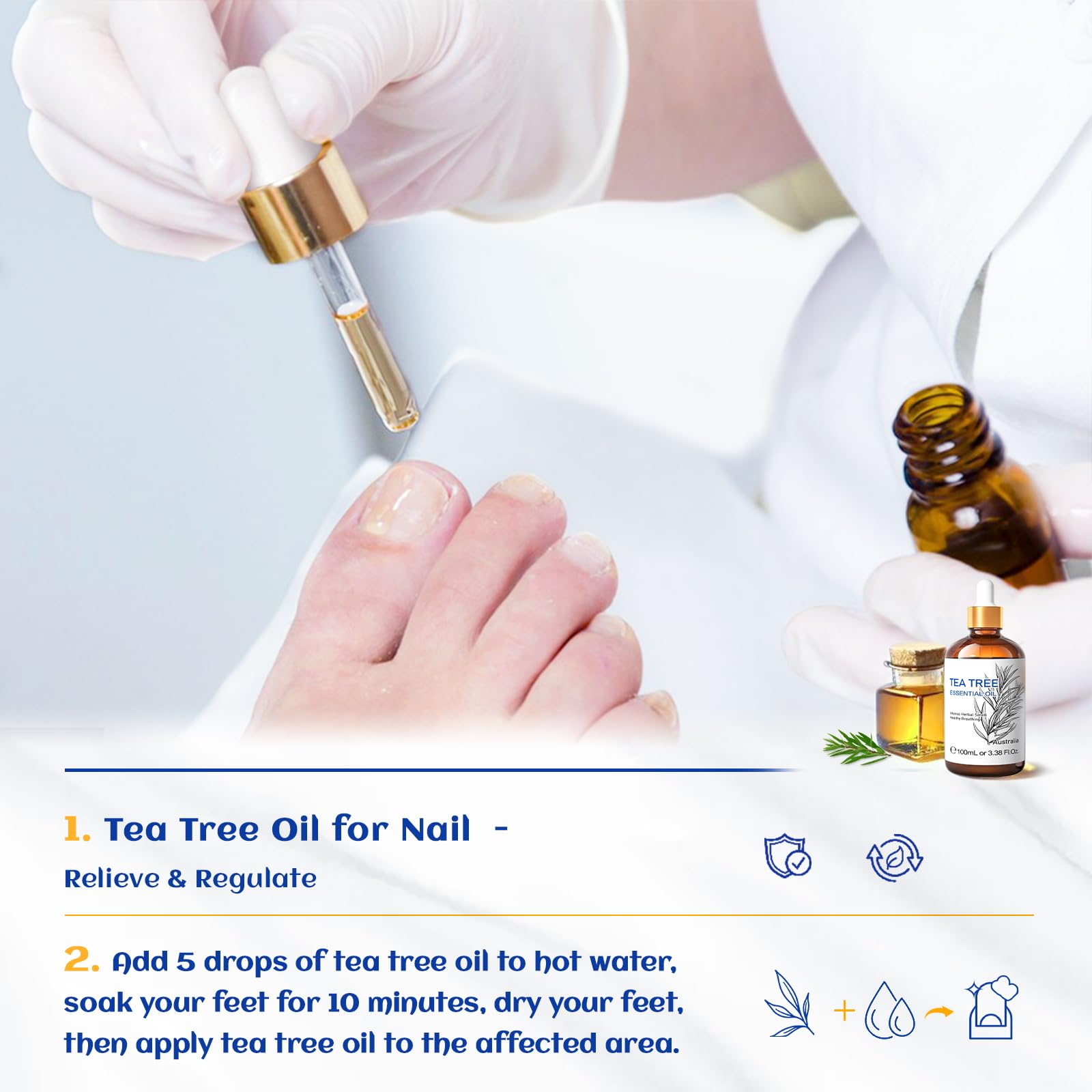 HIQILI Tea Tree Essential Oil (100 ML), 100% Pure for Toenail Fungus, Hair Damage HIQILI buy supplements canada