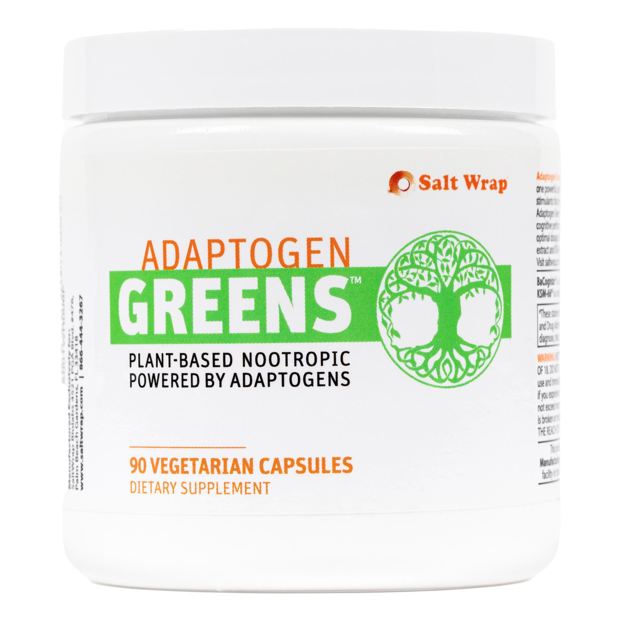 SaltWrap Adaptogen Greens - Mind-Body Resilience Formula - Caffeine-Free Nootropic for Stress, Focus, and Cognitive Performance - 90 Capsules SaltWrap buy supplements canada