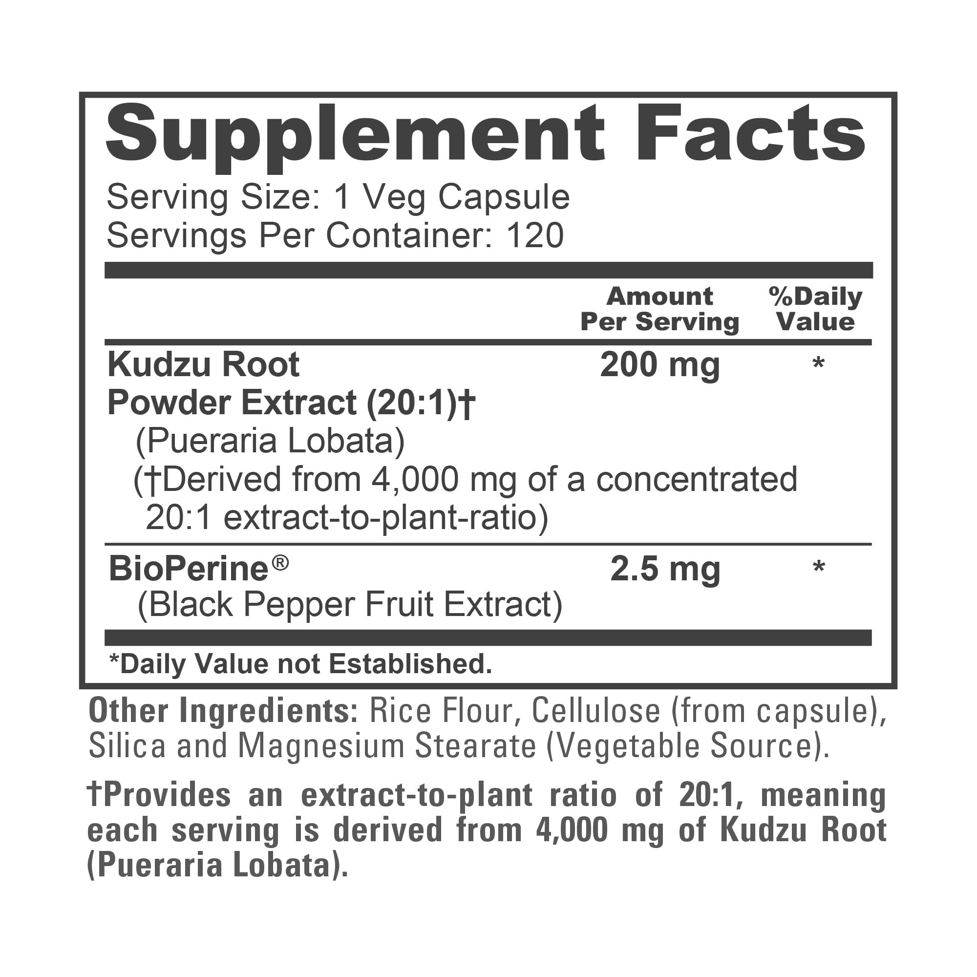NusaPure Kudzu Root 20:1 Extract, 200 mg Equivalent to 4,000mg - 120 Veggie Capsules (Non-GMO, Vegan, Bioperine) NusaPure buy supplements canada