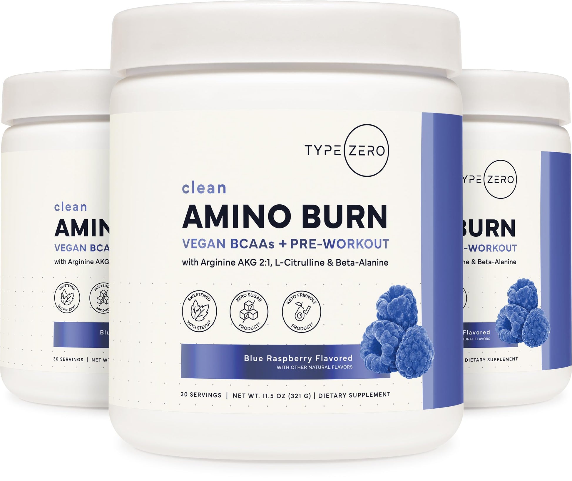Type Zero Amino Burn - Vegan BCAA + Clean Pre Workout Powder with Arginine AKG, L-Citrulline & Beta Alanine - Amino Acid Clean Energy, Endurance & Hydration Supplement - Blue Raspberry, 30 Servings Type Zero buy supplements canada
