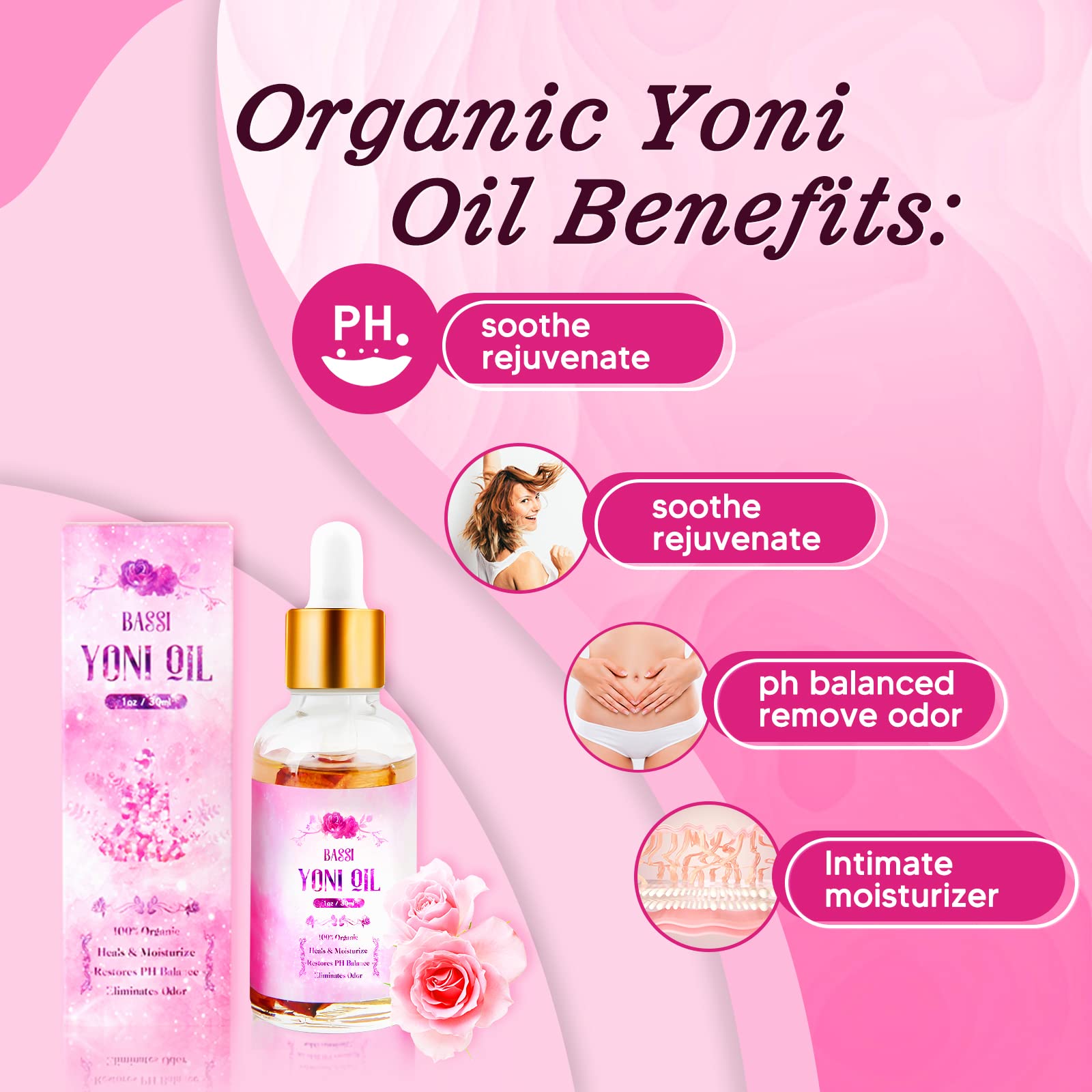 Feminine Wash & Yoni Oil & Yoni Soap Set for Women, Yoni Wash for Vaginal Ph Balance Remove Odor BASSI buy supplements canada