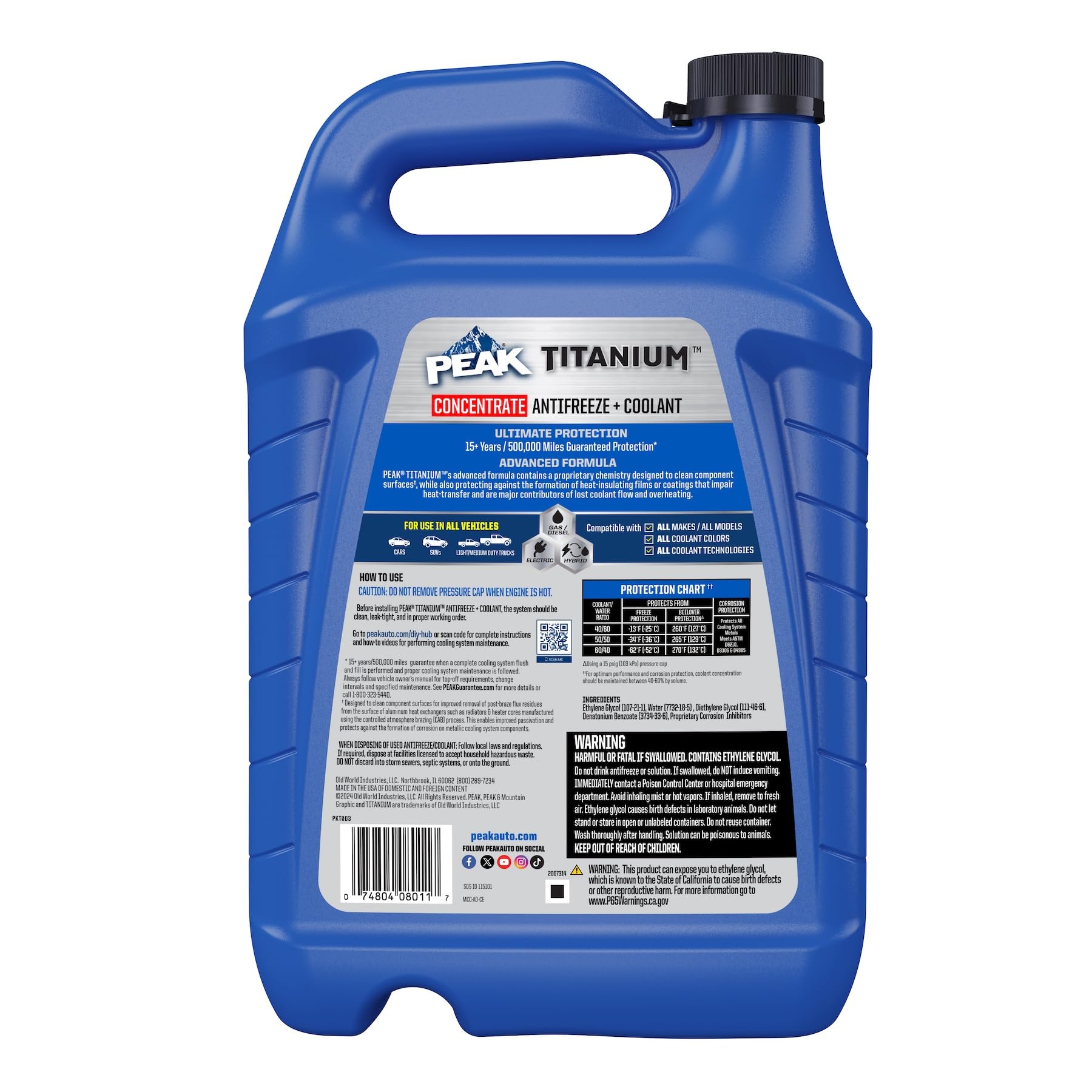 PEAK Titanium Concentrate Prediluted Antifreeze and Coolant for All Engine Cooling Systems, Long-Lasting Yellow Engine Coolant/Antifreeze for Lifetime Engine Protection in All Vehicles, 1 Gal. PEAK buy supplements canada