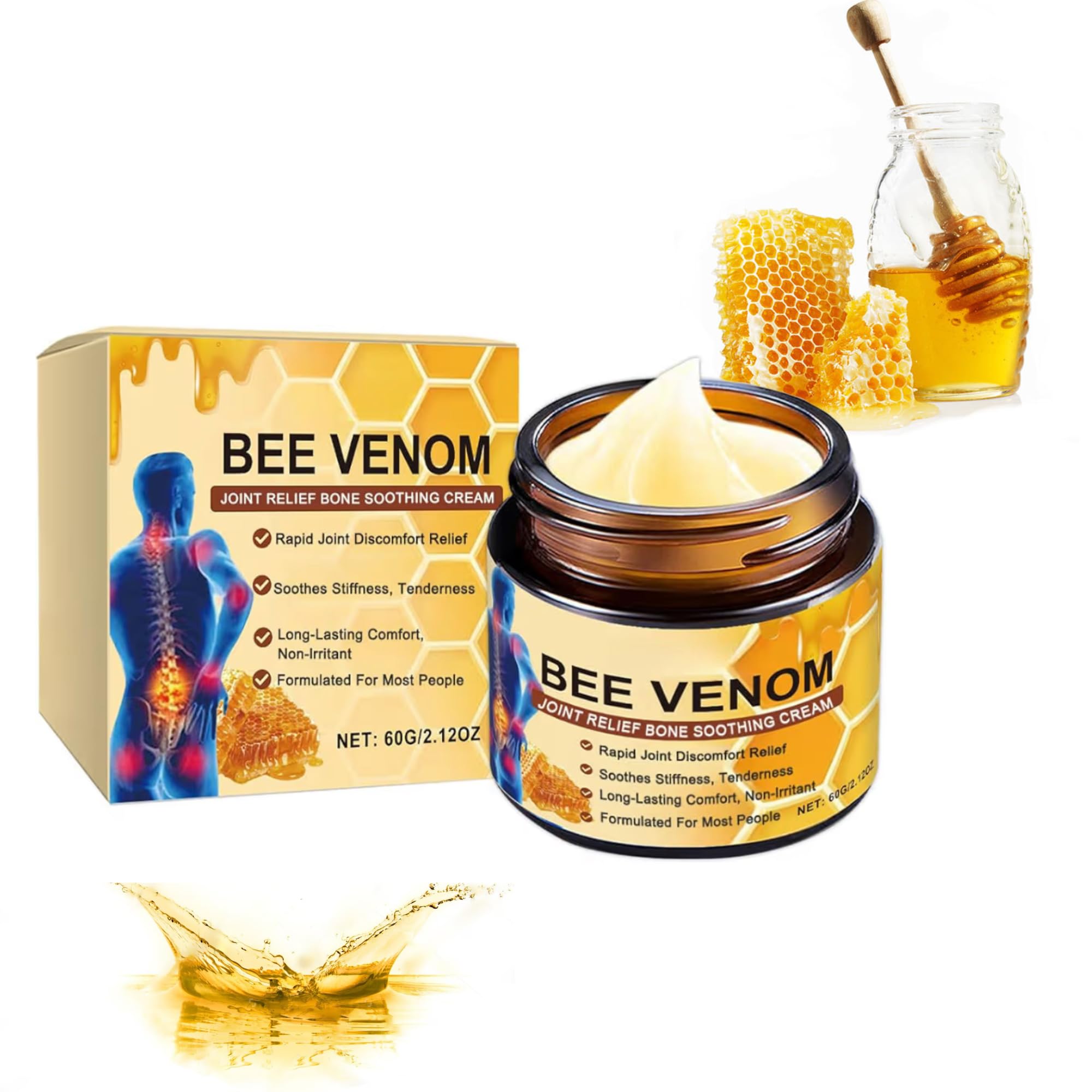 3 Diamonds Bee Venom Cream, Natural Joint & Bone Soothing Ointment for Back, Knees, Hands, Neck & Feet – Fast Absorbing Bee Venom Cream – 60g/2.12oz 3 Diamonds buy supplements canada