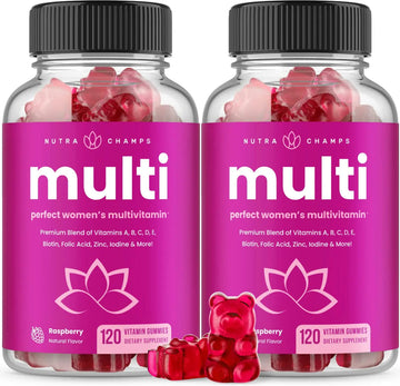 NutraChamps Multivitamin for Women, 240 Count, Vitamins A, B, C, D, E, Biotin, Folic Acid, Womens Gummy Multivitamins, Chewable Daily (Pack of 2) NutraChamps buy supplements canada