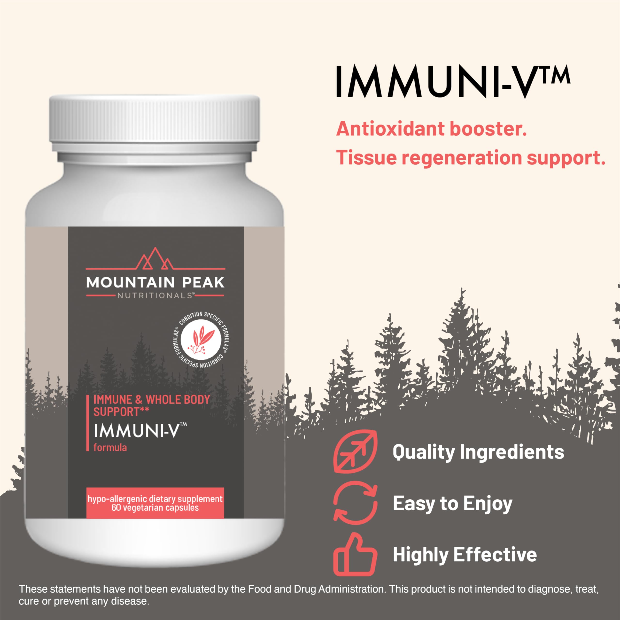 Mountain Peak Nutritionals Immuni-V - Immune System & Whole Body Support Supplement - Natural Antioxidant Booster with Humic Acid, Olive Extract, & Elderberry (60 Vegetarian Capsules) Mountain Peak Nutritionals buy supplements canada