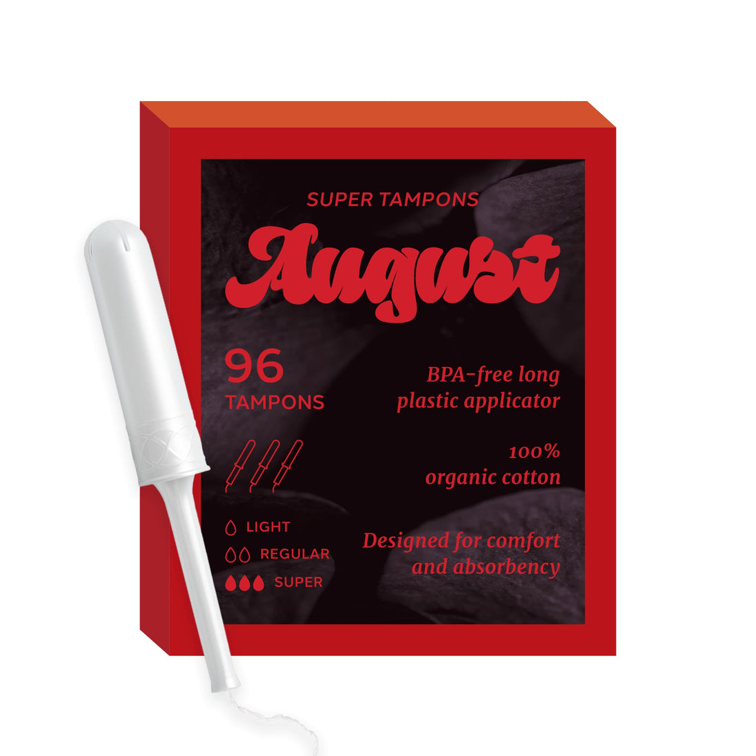 August Organic Cotton Tampons, Super tampons, BPA Free Long Applicators, Non-Toxic Organic August buy supplements canada