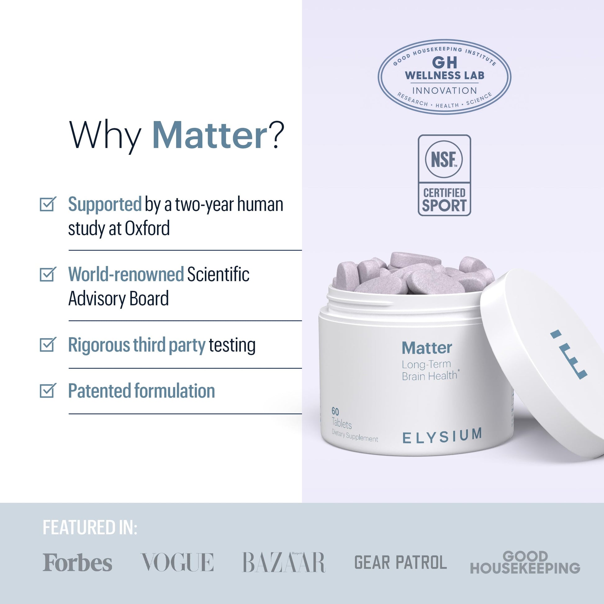 ELYSIUM Matter - 30 Servings - Brain Supplement for Memory and Focus Omega 3 Supplement + DHA - Vitamins to Support Brain Health and Memory ELYSIUM buy supplements canada