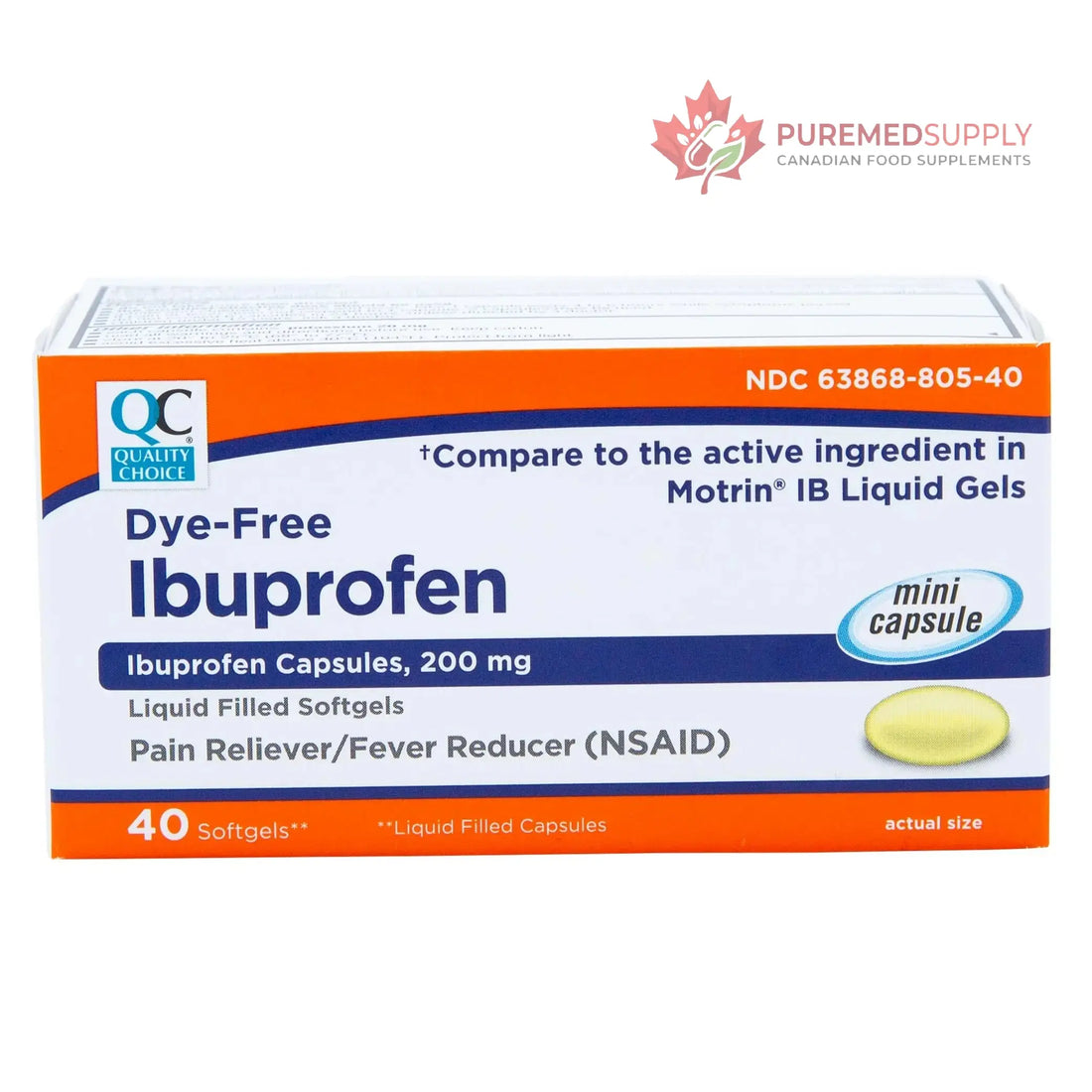 Quality Choice Ibuprofen 200 mg Liquid Gels 40 Count Easy to Swallow Pain Reliever and Fever Reducer for Headache Toothache Backache Menstrual Cramps Muscle Aches Minor and Pain Quality Choice buy supplements canada