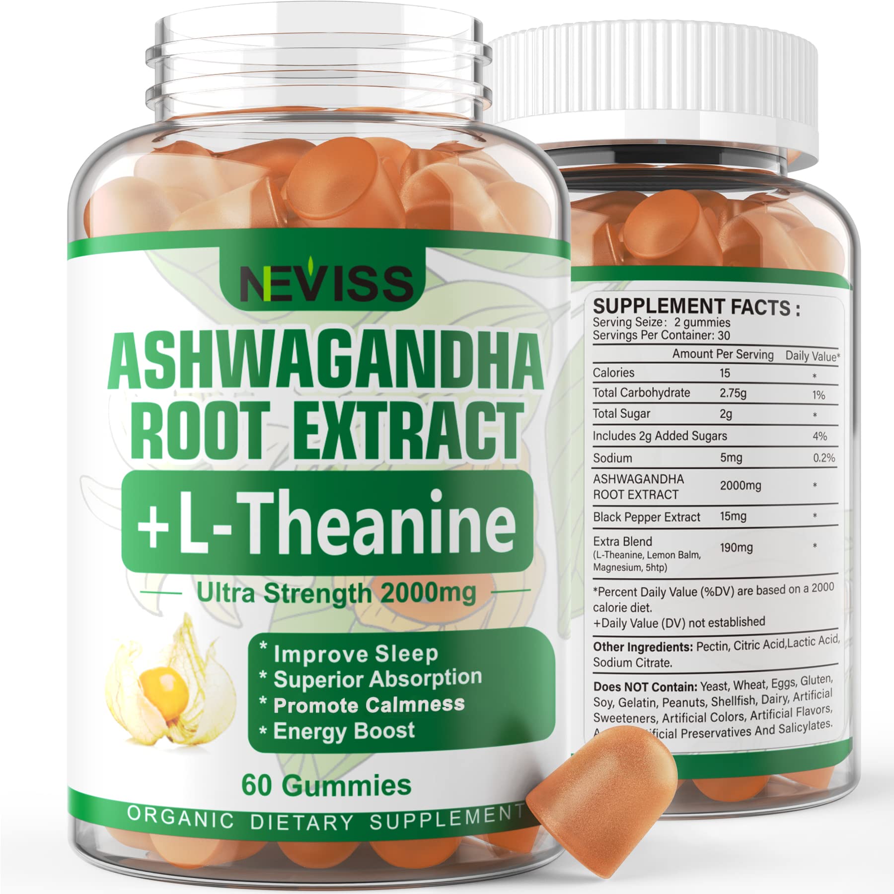 NEVISS Ashwagandha Gummies 2000mg, Feel Refreshed, Plus Proprietary Blend NEVISS buy supplements canada