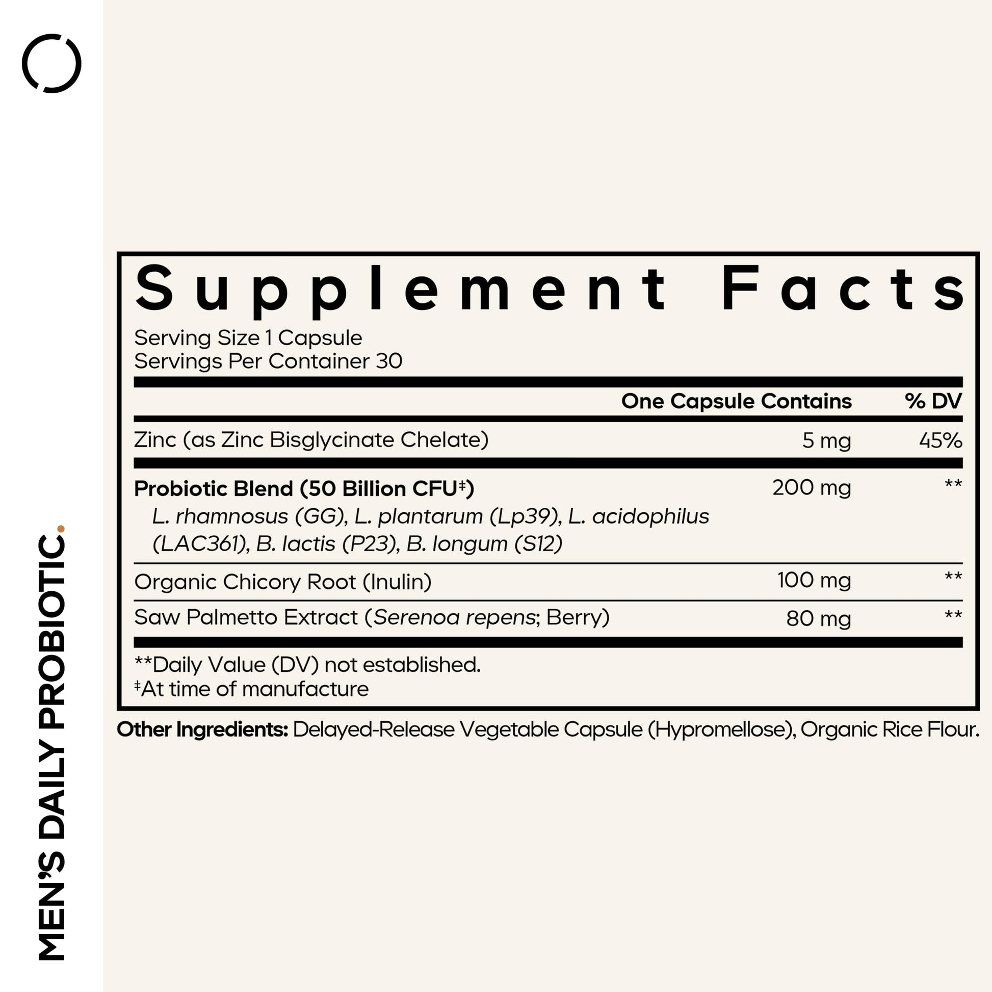 Codeage Men’s Daily Probiotic Supplement - 50 Billion CFU Probiotic Blend with Zinc, Inulin Prebiotic, Saw Palmetto – Men’s Wellness Support – 1 Capsule Per Serving - Non-GMO – 30 Capsules Codeage buy supplements canada