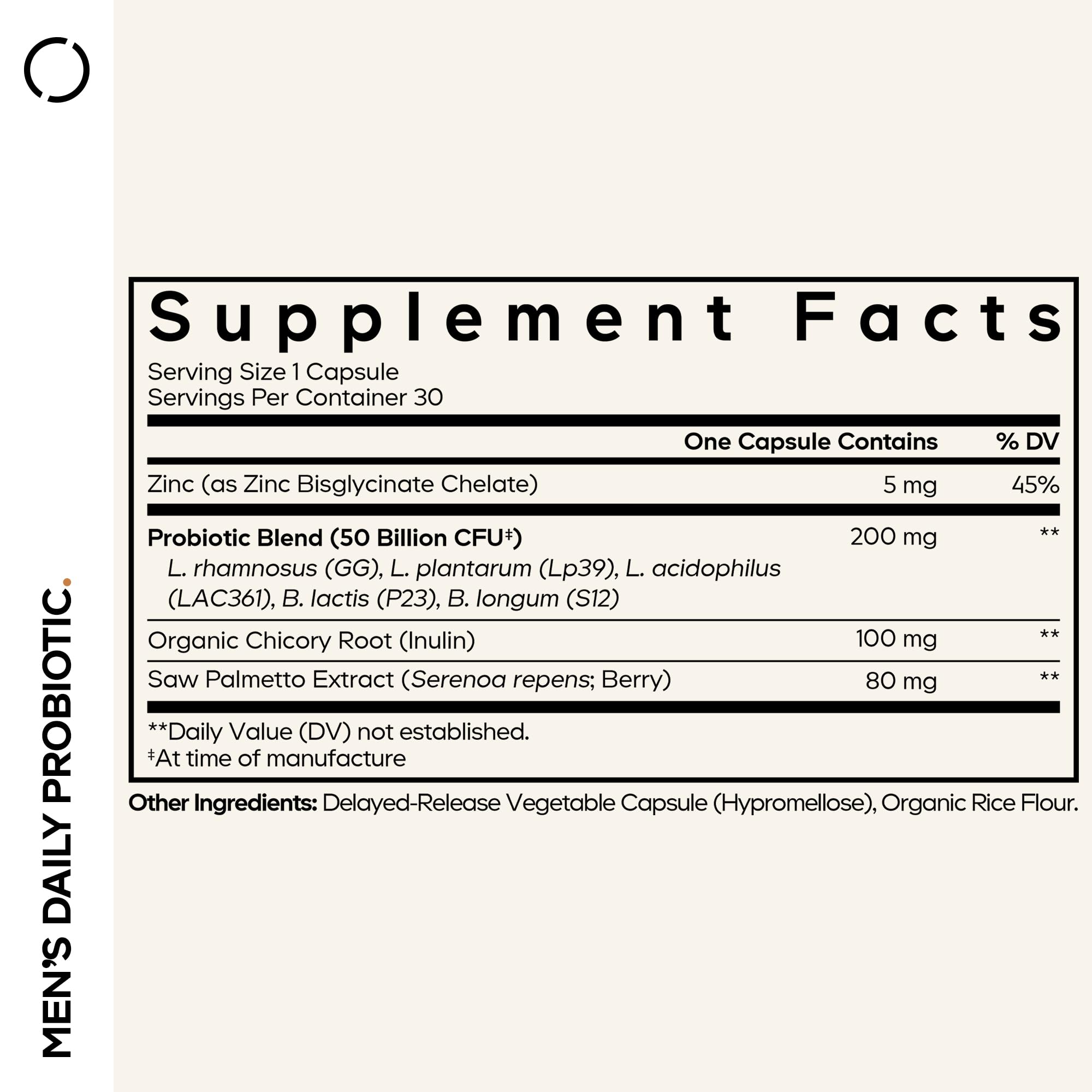 Codeage Men’s Daily Probiotic Supplement - 50 Billion CFU Probiotic Blend with Zinc, Inulin Prebiotic, Saw Palmetto – Men’s Wellness Support – 1 Capsule Per Serving - Non-GMO – 30 Capsules Codeage buy supplements canada