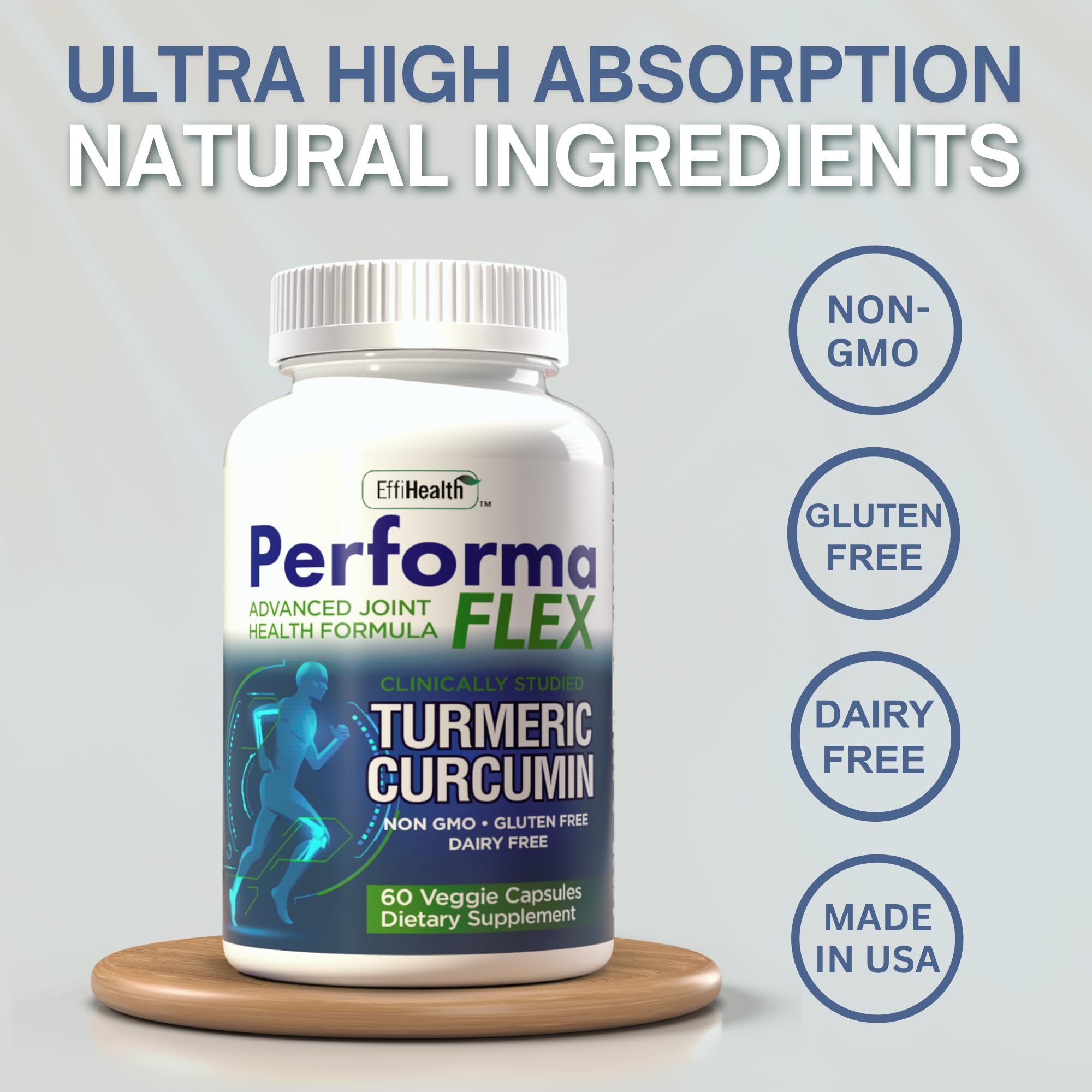 Performa Flex - Joint Support Supplement with Meriva, Turmeric Curcumin, Tart Cherry & Ginger – Ultra High Absorption – Support for Joint Mobility, Joint & Cartilage Health – 60 Capsules Performa Flex buy supplements canada