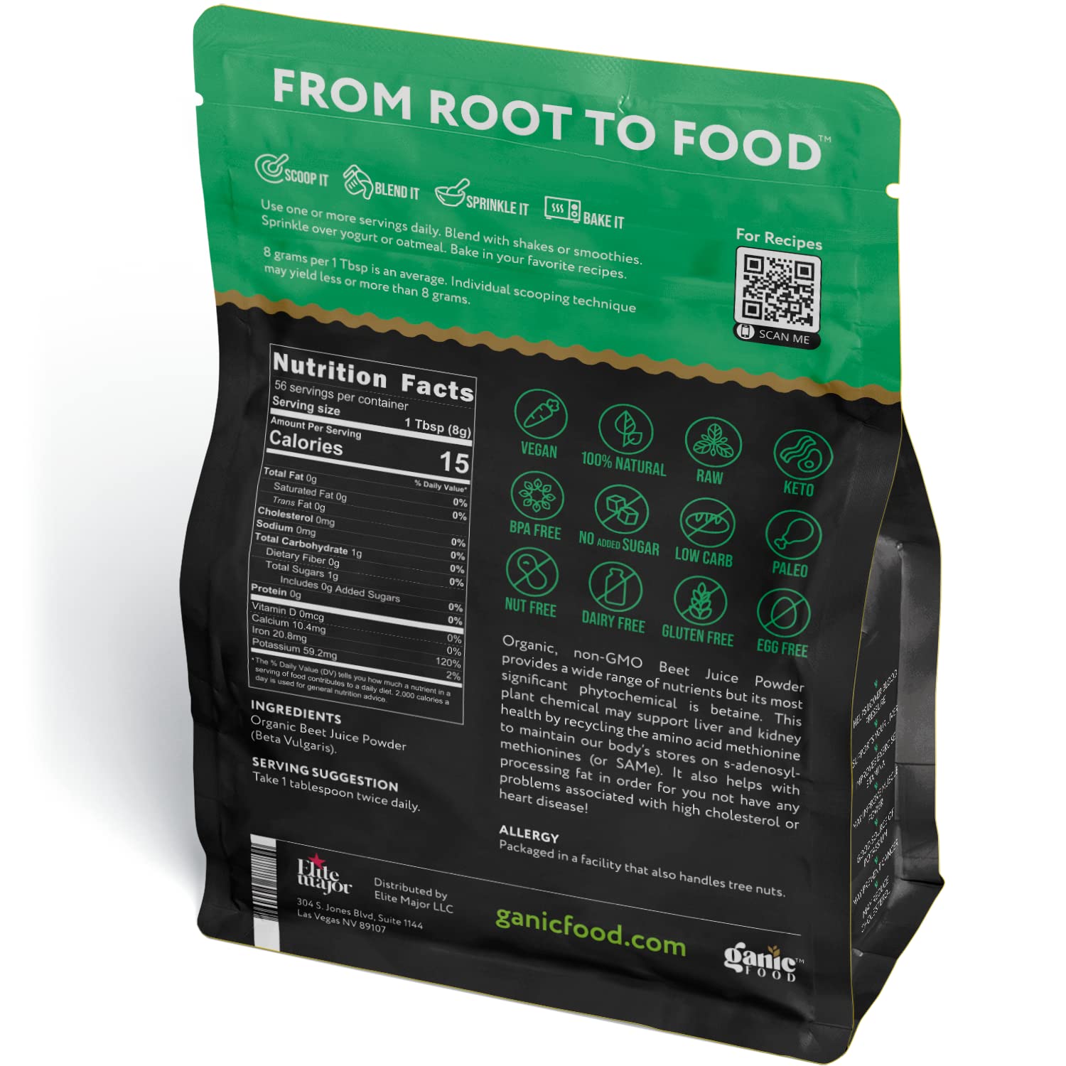 Ganic Food Organic Beet Root Juice Powder, 16 Ounces Ganic Food buy supplements canada