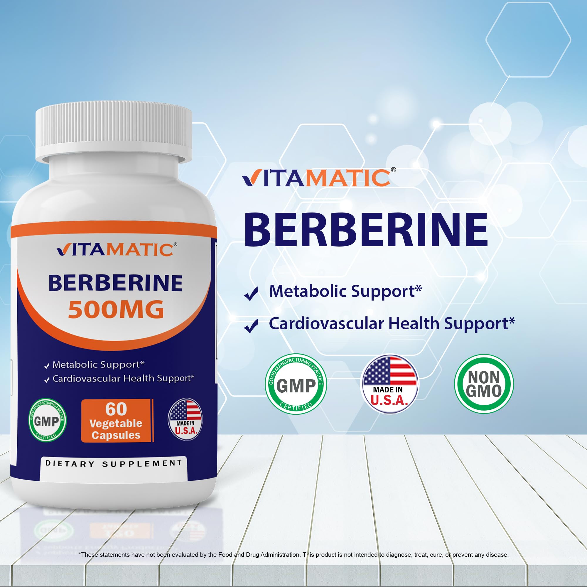 Vitamatic Berberine Supplement 500mg - 60 Vegetable Capsules - Made in The USA Vitamatic buy supplements canada