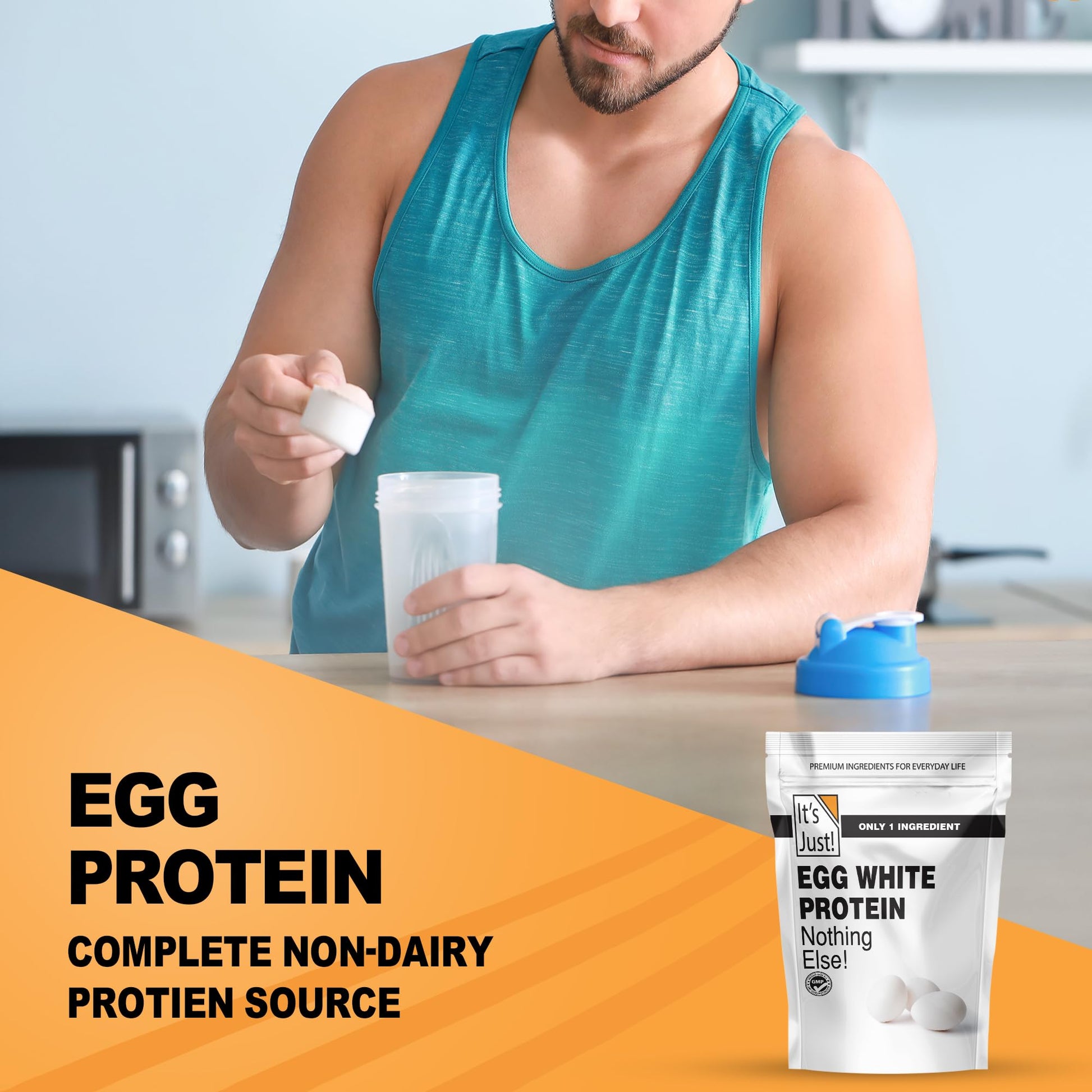 It's Just! - Egg White Protein Powder, Made in USA from Cage-Free Eggs, Dried Egg Whites (Unflavored, 8oz) It's Just! buy supplements canada