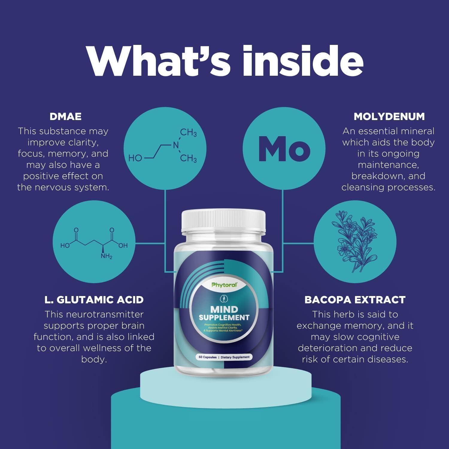 Nootropic Brain Supplement for Memory and Focus Enhancement - Vitamins for Brain Mental Health & Clarity - Cognitive Health Complex for Mind's Vitality & Mental Alert - 60 Count Phytoral buy supplements canada