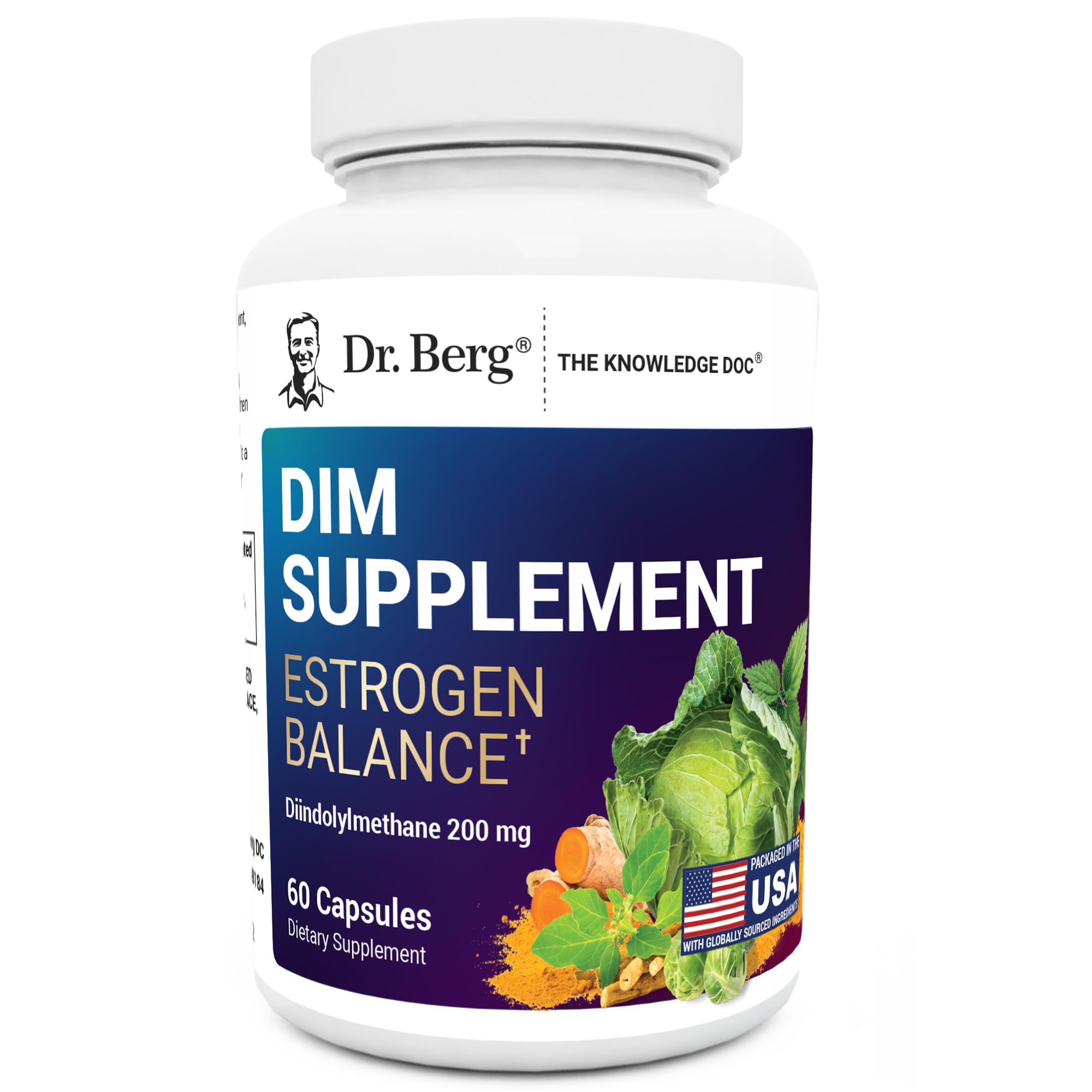 Dr. Berg DIM Supplement Estrogen Balance - Original Estrogen Supplement for Women with Diindolylmethane for Menstrual Symptoms & Menopause Relief & Black Pepper for Enhanced Absorption - 60 Capsules Dr. Berg Nutritionals buy supplements canada