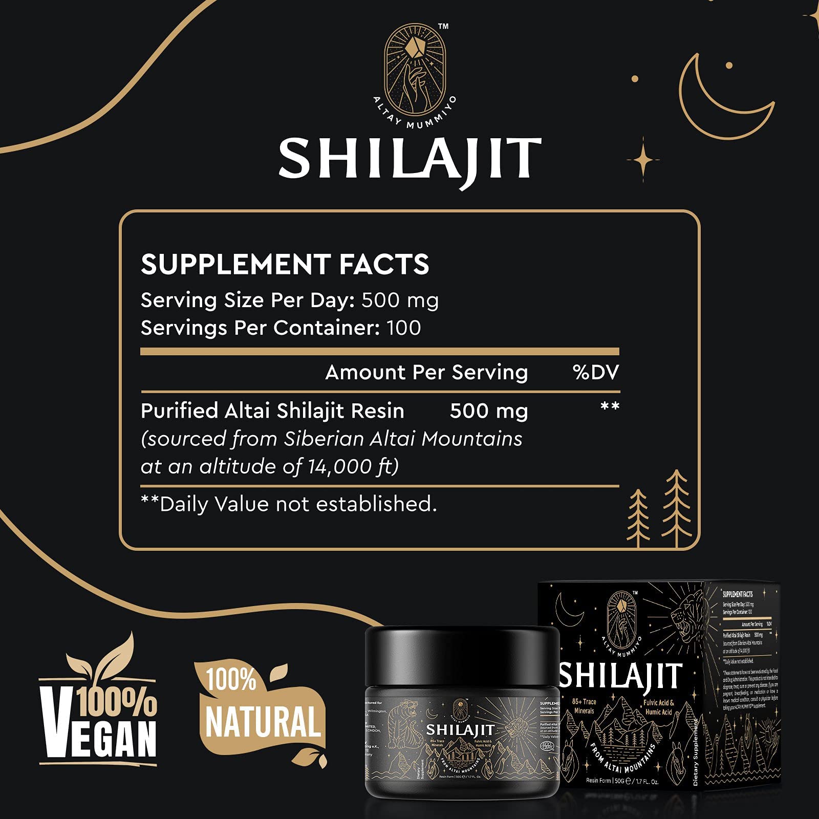 Shilajit Resin with Fulvic Acid & Trace Minerals, Original Siberian Pure Shilajit with 85+ Humic ALTAY MUMMIYO buy supplements canada