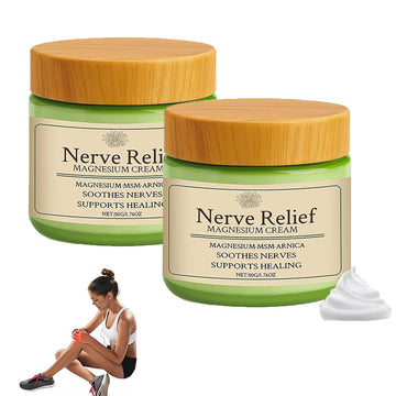 Total Relief Magnesium Cream for Nerve Relief with MSM & Arnica — Soothing Topical Support for Neuropathy & Muscle Relaxation — 2 Pack Value Set (3.52oz Total) Generic buy supplements canada