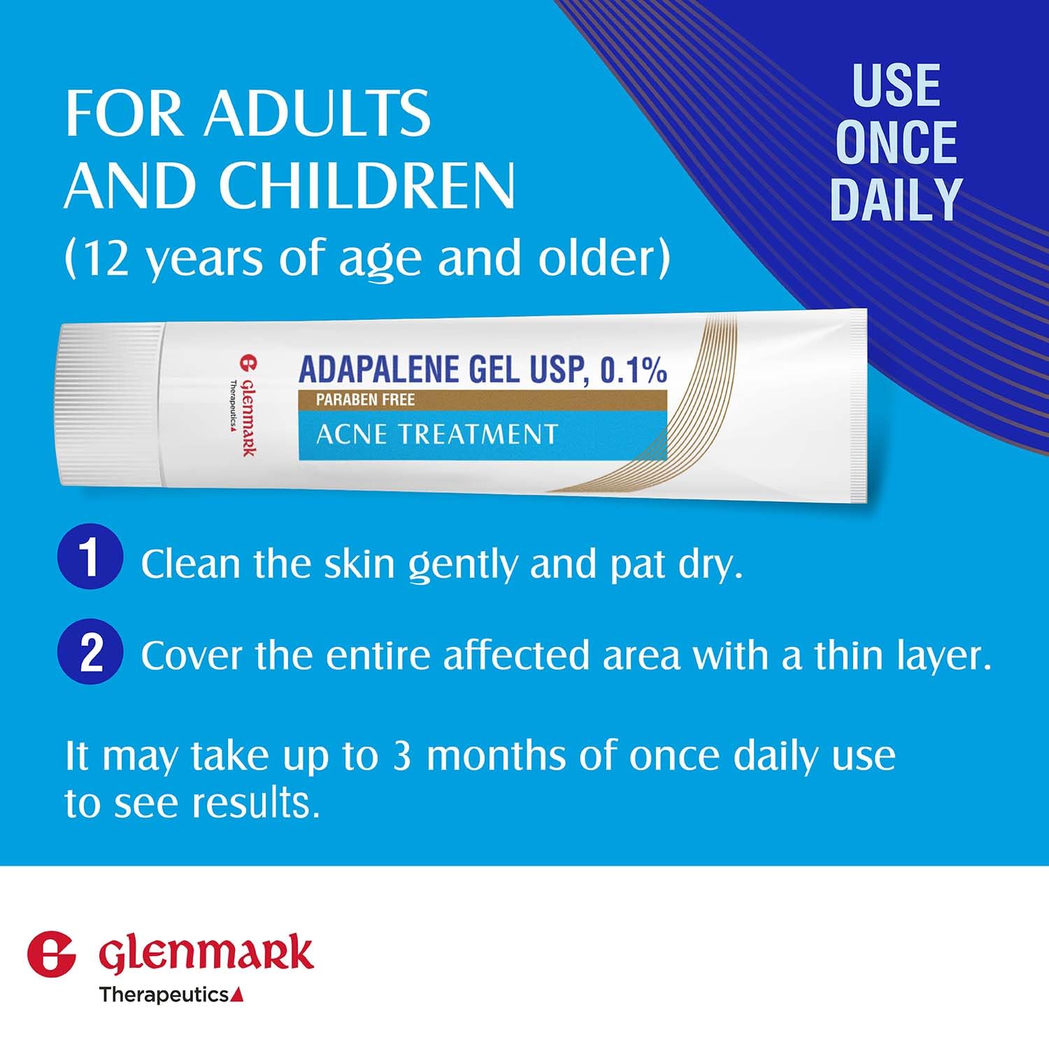 Glenmark Therapeutics Adapalene Gel 0.1% Acne Treatment, Paraben Free Topical Retinoid Cream for Face Glenmark Therapeutics buy supplements canada
