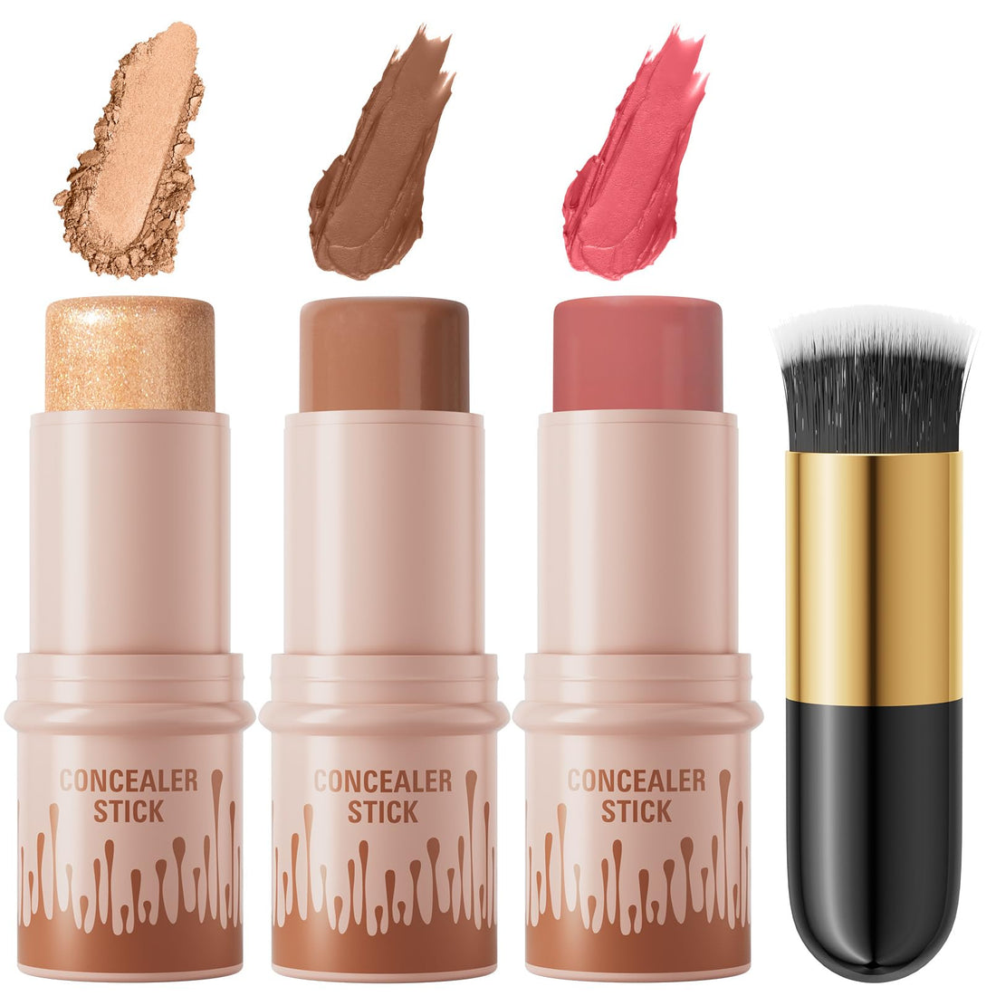 3Pcs Cream Contour Sticks Kit, Highlighter Stick Blush Stick Cream Contour Kit Makeup Set with Brush,Face Brightens & Shades Contour Stick Waterproof for Women QIC buy supplements canada