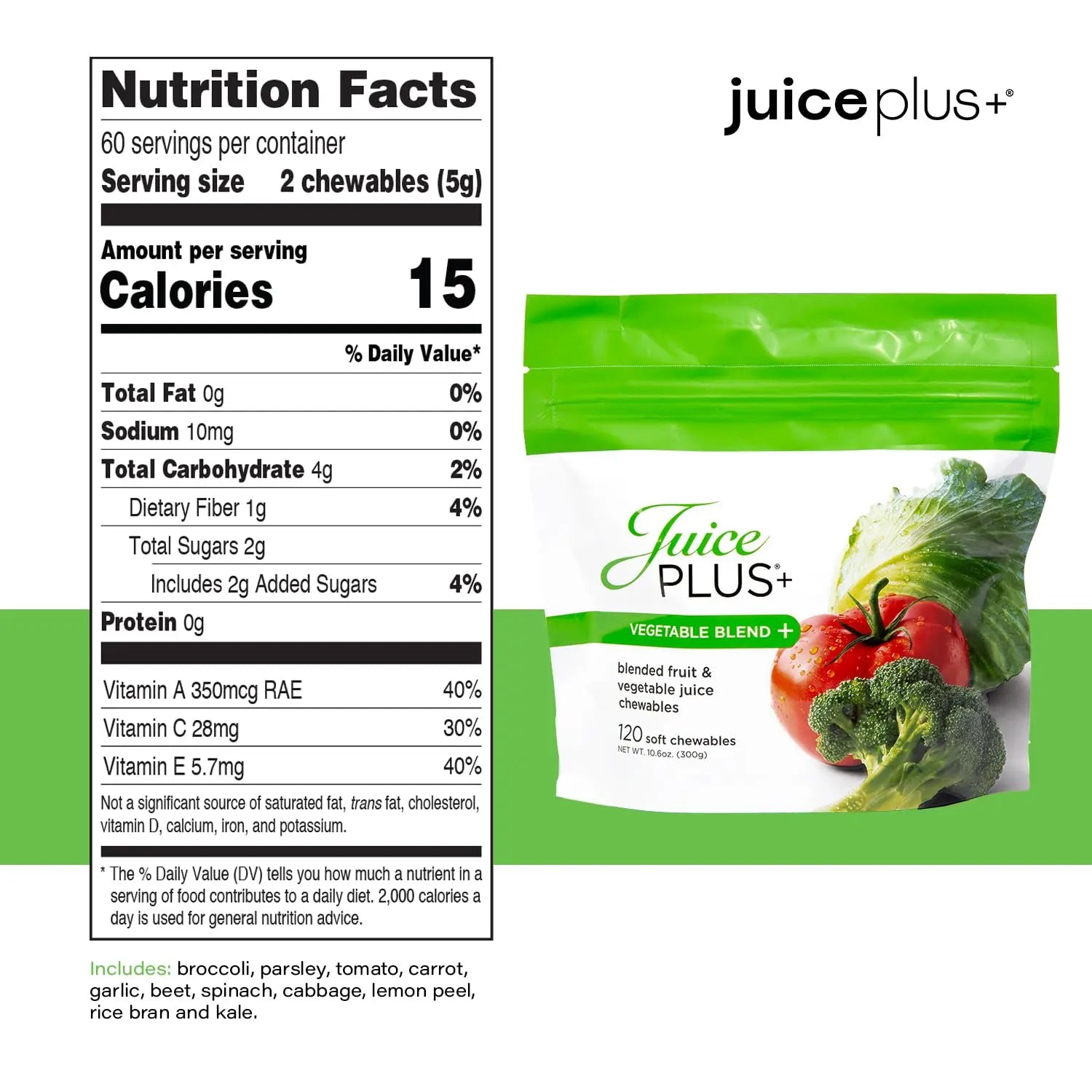 JuicePlus+ Vegetable Blend Soft Chews (Chewables) - Delicious Vegan Gummies with 11 Nutrient-Rich Vegetables for Daily Wellness! Juice Plus+ buy supplements canada