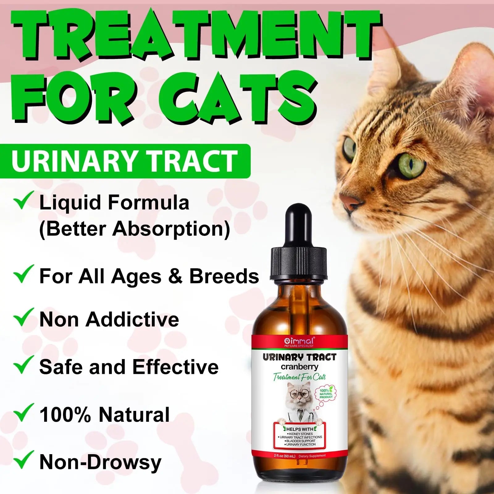Cat Urinary Tract Infection Treatment, Cat UTI Treatment Drops Supports Bladder, Kidney Stone, Cranberry Kidney Bladder Support Supplement, Chicken Flavor, 60ml BTQAFVZT buy supplements canada