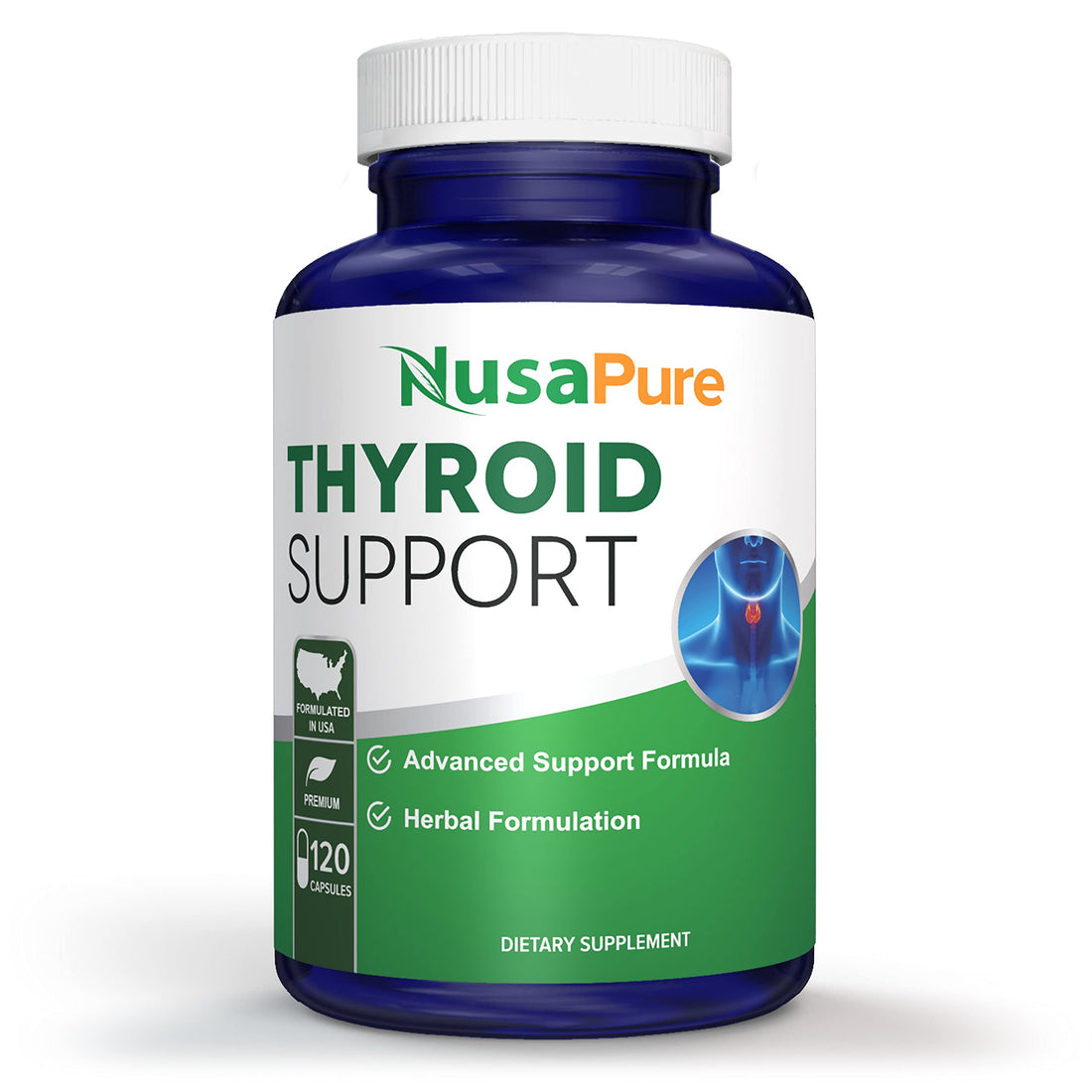 NusaPure Thyroid Support Supplement (Non-GMO) 120 caps, Ashwaganda, Iodine, Zinc, kelp, Vitamin B12, L-Tyrosine, Selenium, Copper NusaPure buy supplements canada