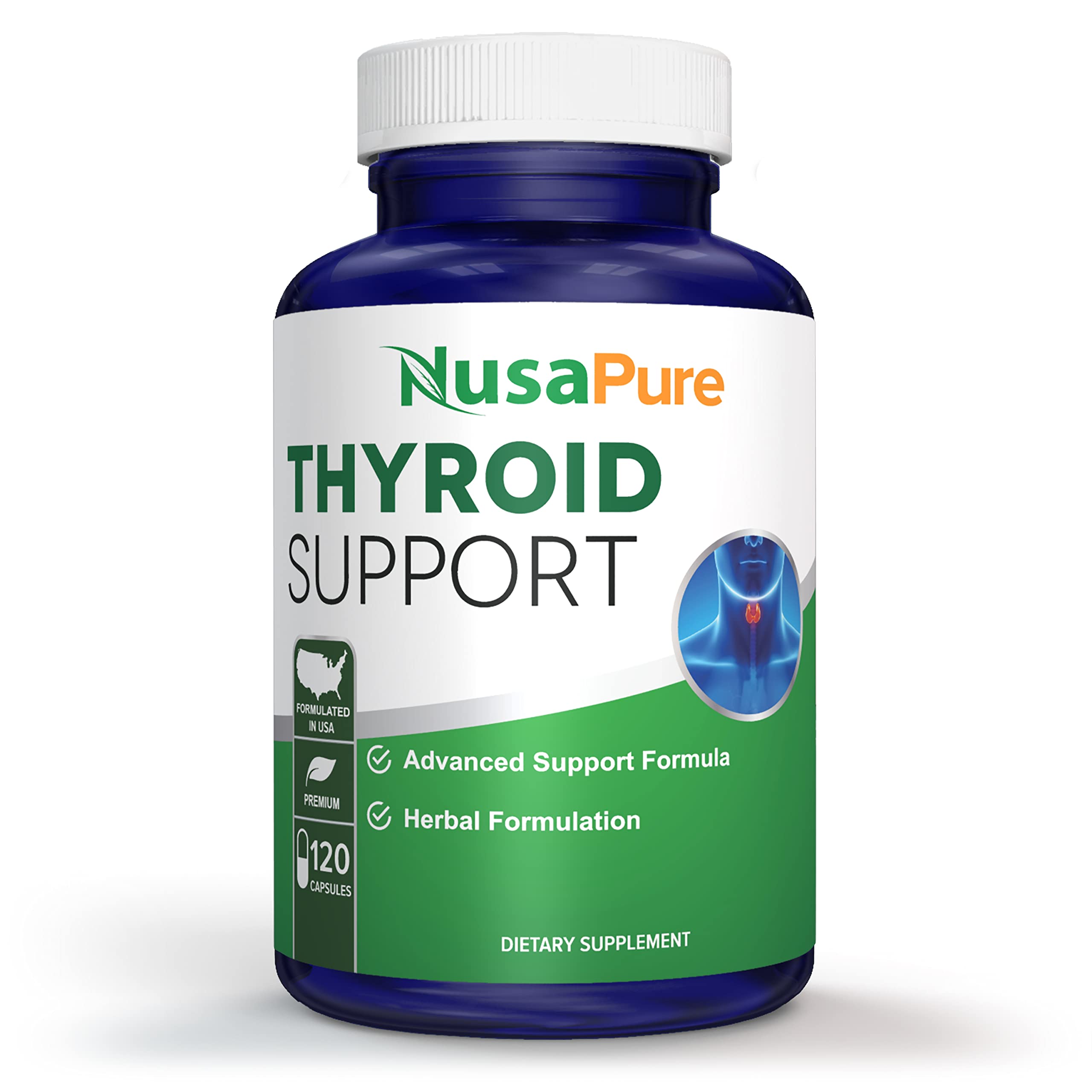 NusaPure Thyroid Support Supplement (Non-GMO) 120 caps, Ashwaganda, Iodine, Zinc, kelp, Vitamin B12, L-Tyrosine, Selenium, Copper NusaPure buy supplements canada
