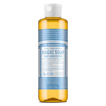 Dr. Bronner's Pure-Castile Magic Liquid Soap (Baby Unscented, 8 Ounce)- Made with Regenerative Organic Certified Oils, For Face Dr. Bronner's buy supplements canada