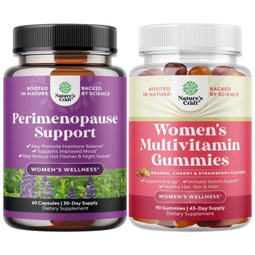 Bundle of Perimenopause Supplement with Maca Root Vitex Berry Black Cohosh for Hot Flashes Night Sweats Hormone Balance Natures Craft buy supplements canada