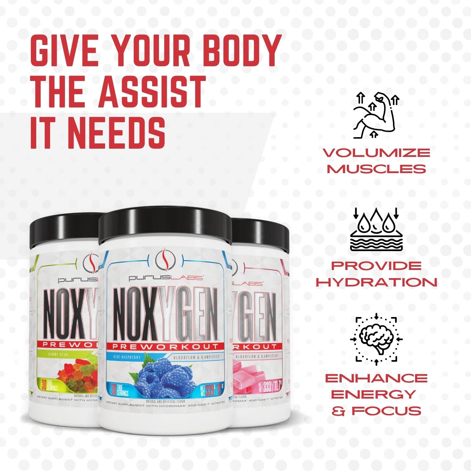 Purus Labs NOXYGEN PREWORKOUT Powder, 30 Servings (Gummy Bear) Purus Labs buy supplements canada