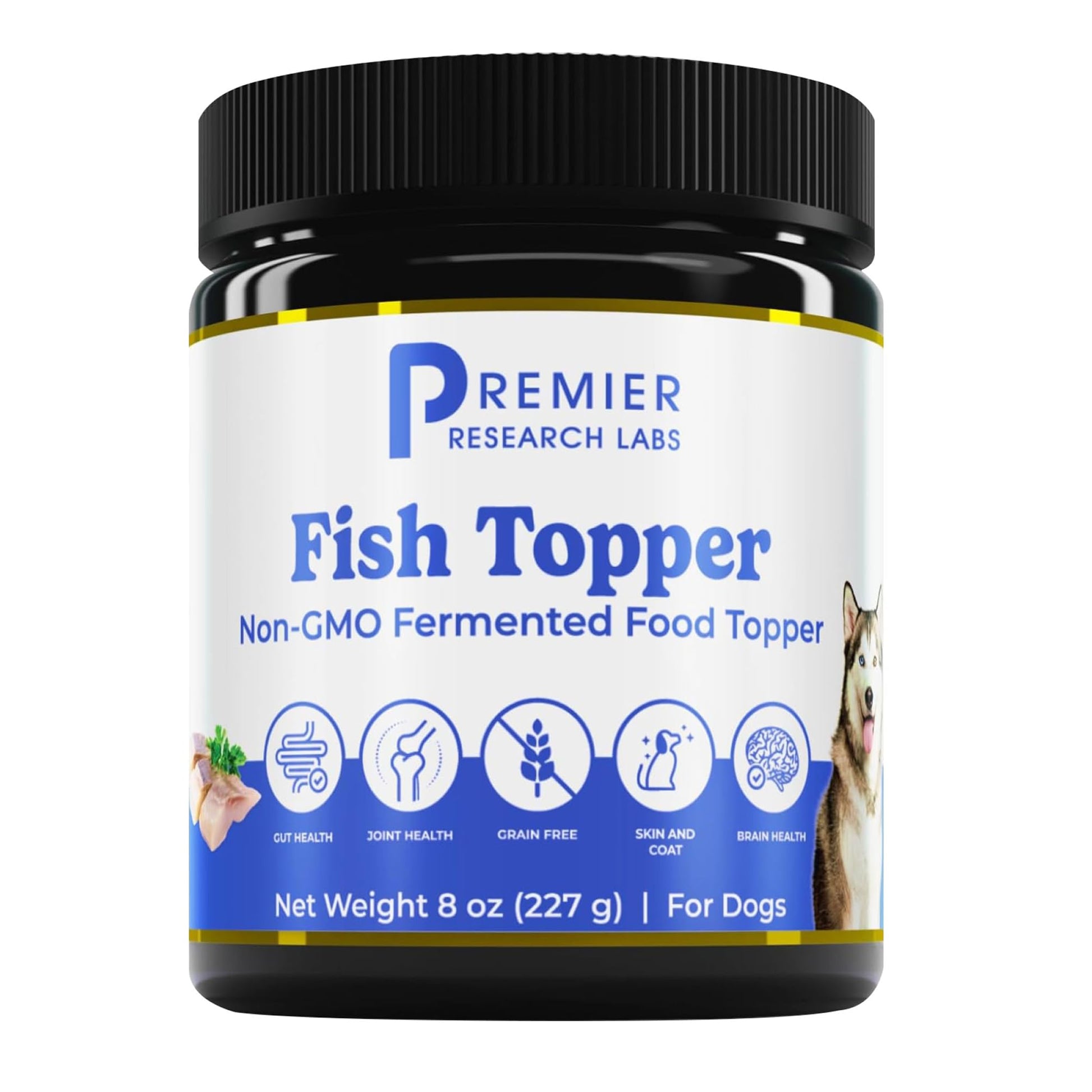 Premier Research Labs Fish Topper - Dried Dog Food Topper for Pets, Meal Mix Ins for Kibble, Supports Gut & Joint Health, Natural Source of Protein, Fermented, Grain Free, Non GMO - 16 oz Premier Research Labs buy supplements canada